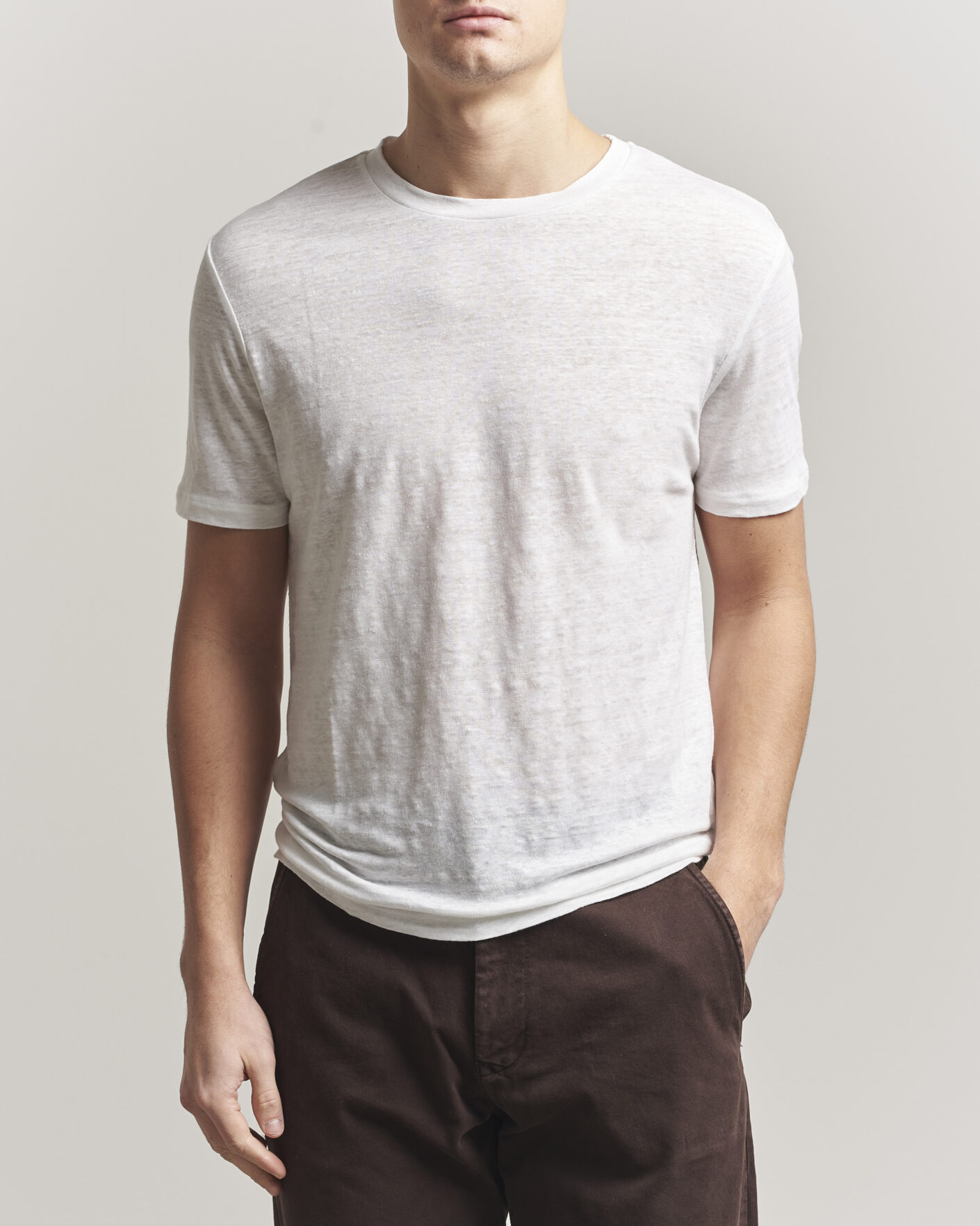 Homme | T-shirts | J.Lindeberg | Coma Linen T-Shirt White