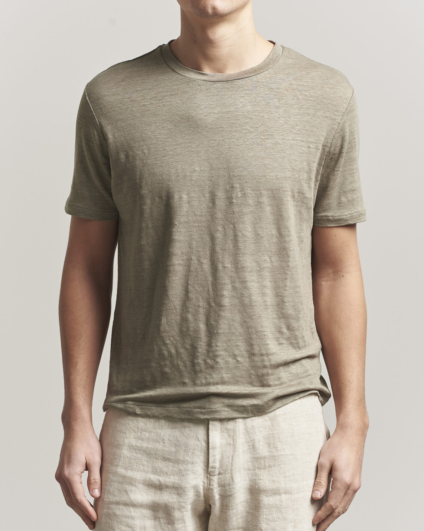 Homme | T-shirts | J.Lindeberg | Coma Linen T-Shirt Brindle