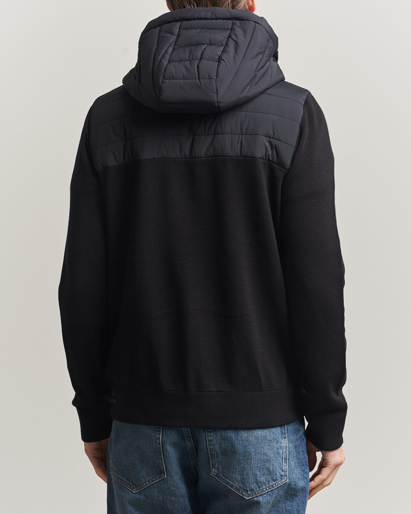Homme | Manteaux Et Vestes | J.Lindeberg | Ebbe Hybrid Knit Hoodie Black