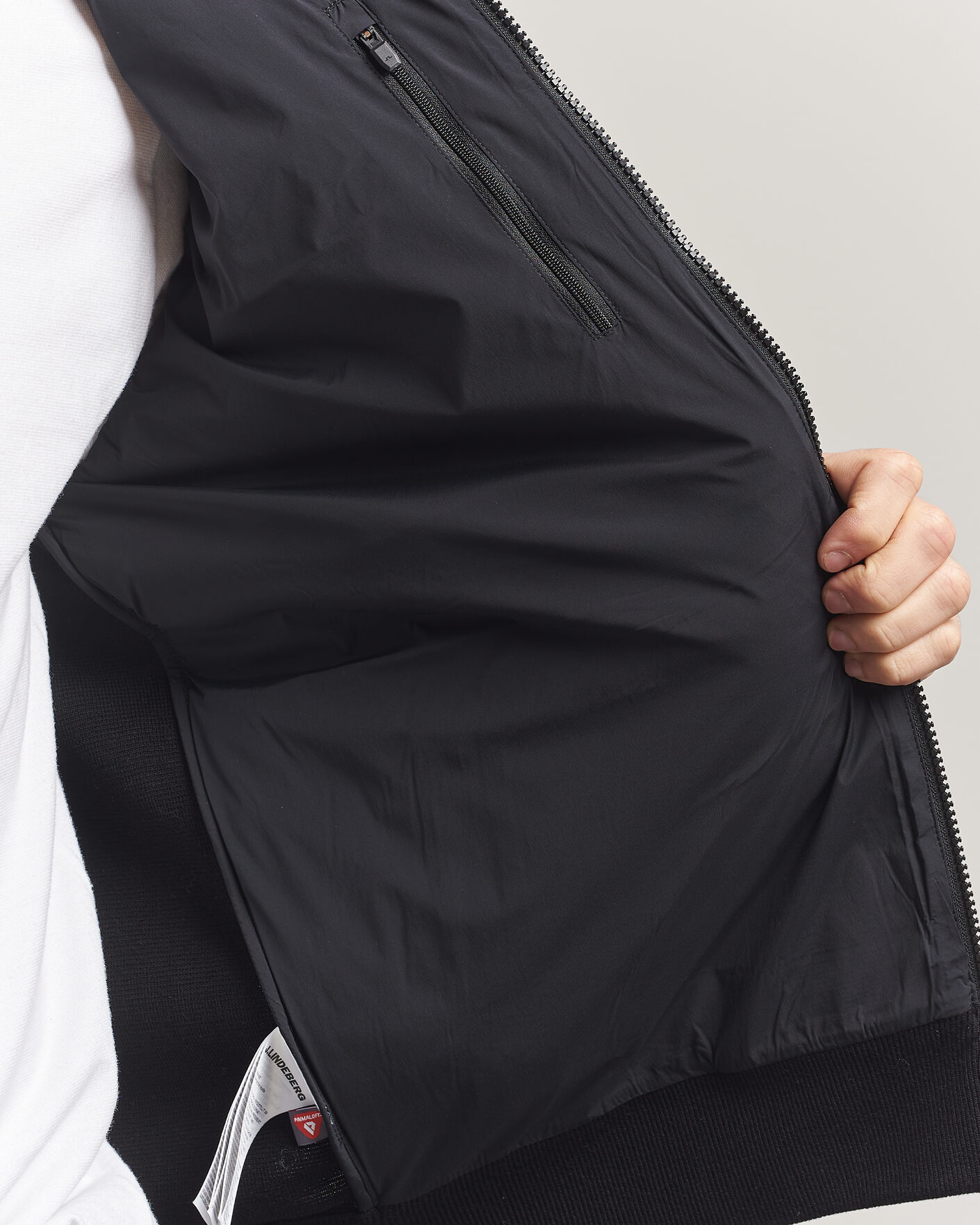 Homme | Manteaux Et Vestes | J.Lindeberg | Ebbe Hybrid Knit Hoodie Black