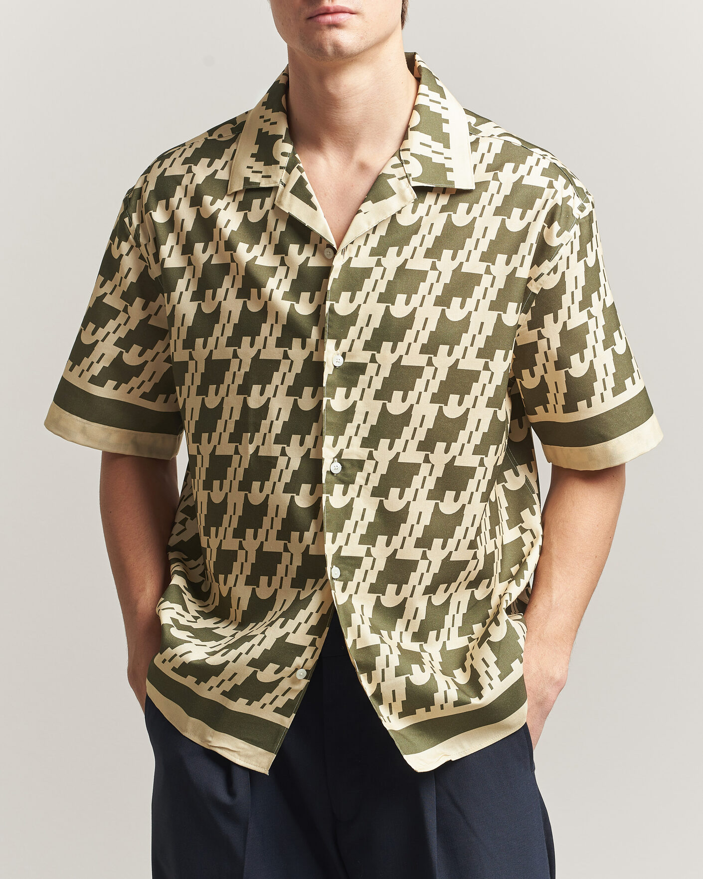 Homme | Chemises | J.Lindeberg | Ellis Border Resort Shirt Glitch Kalamata