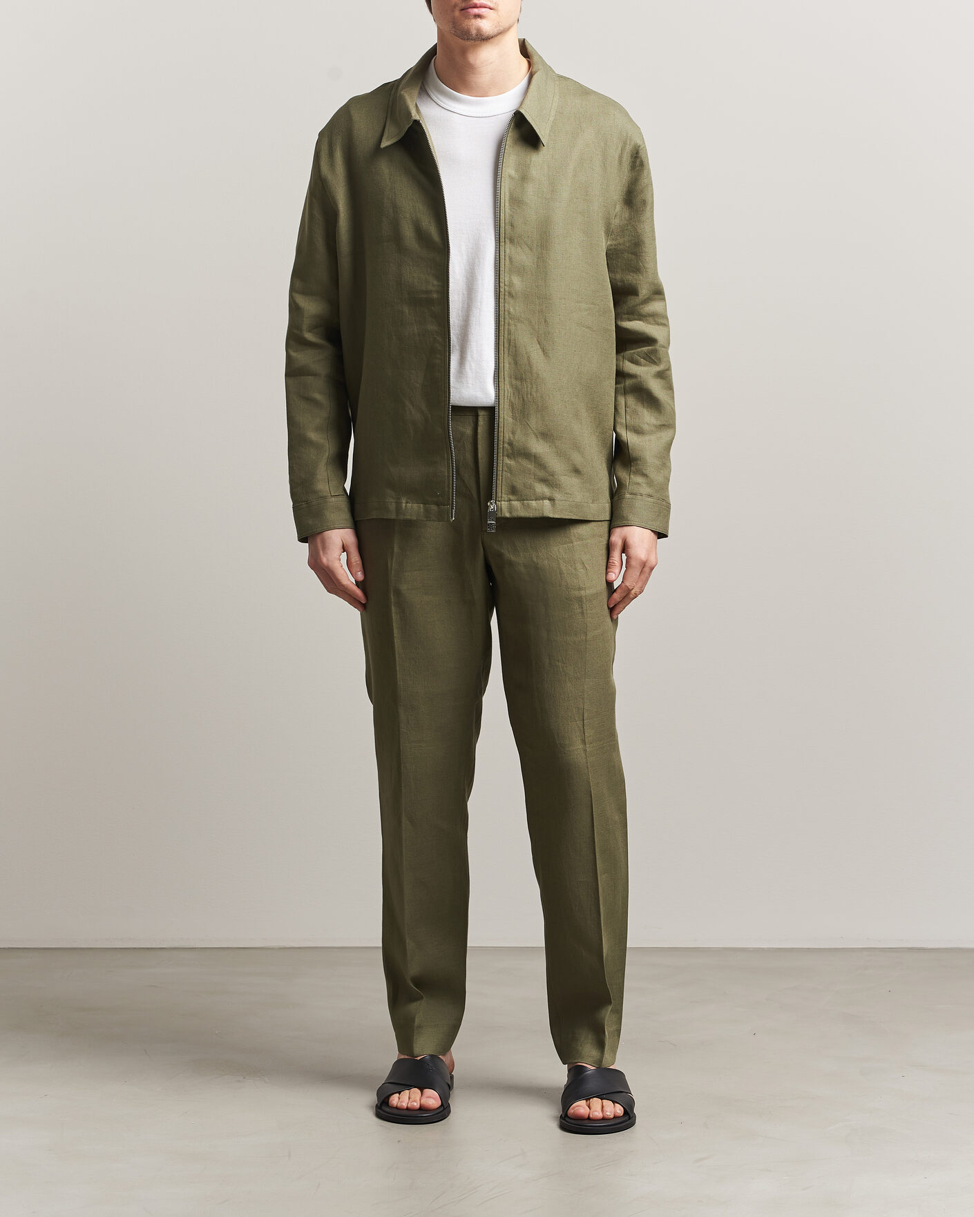 Homme | Chemises | J.Lindeberg | Julius Drape Linen Overshirt Kalamata