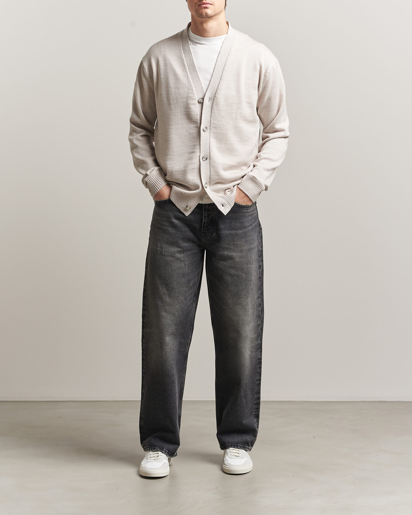 Homme | Pulls Et Tricots | J.Lindeberg | Jared Merino Cardigan Moonbeam Melange