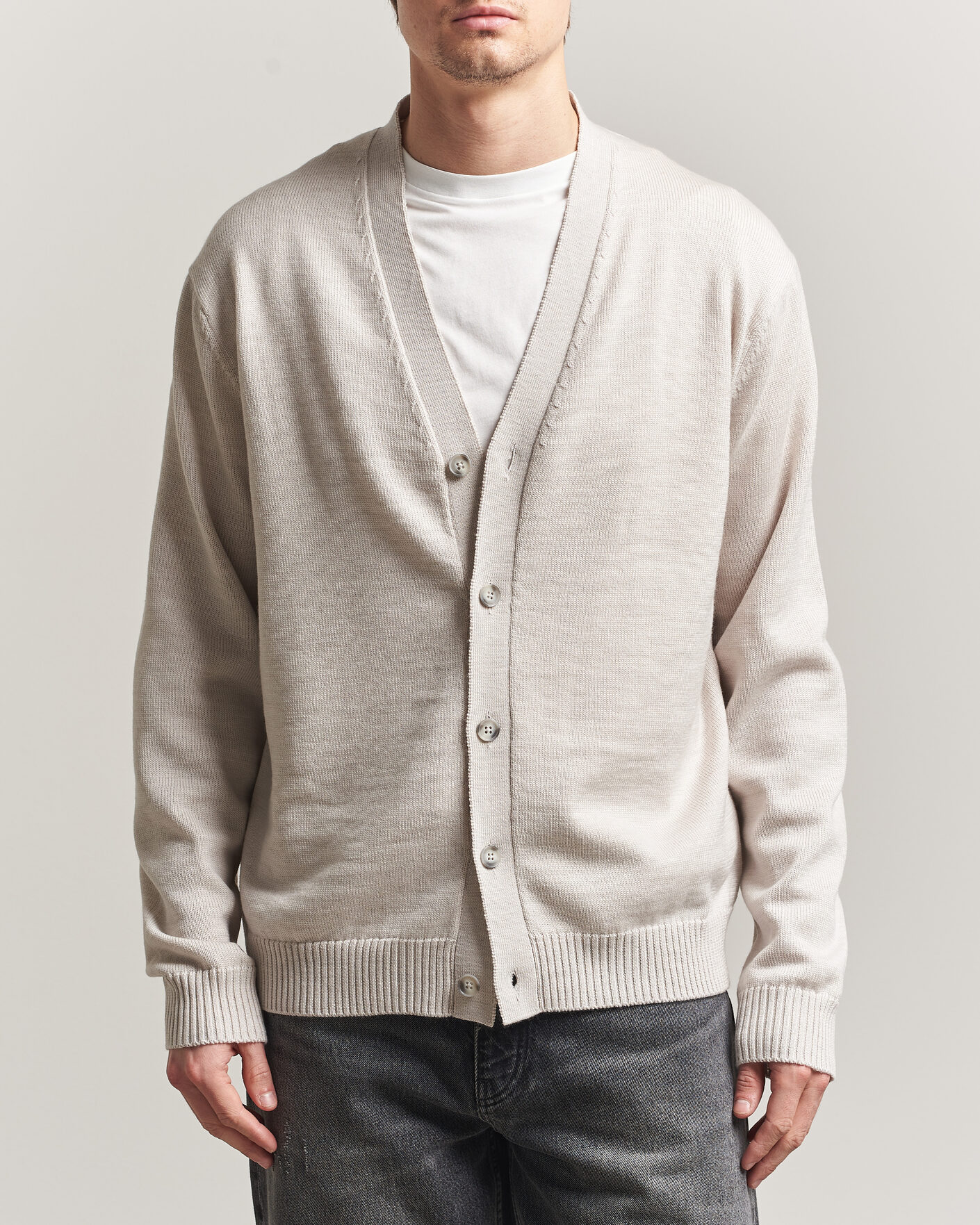Homme | Pulls Et Tricots | J.Lindeberg | Jared Merino Cardigan Moonbeam Melange