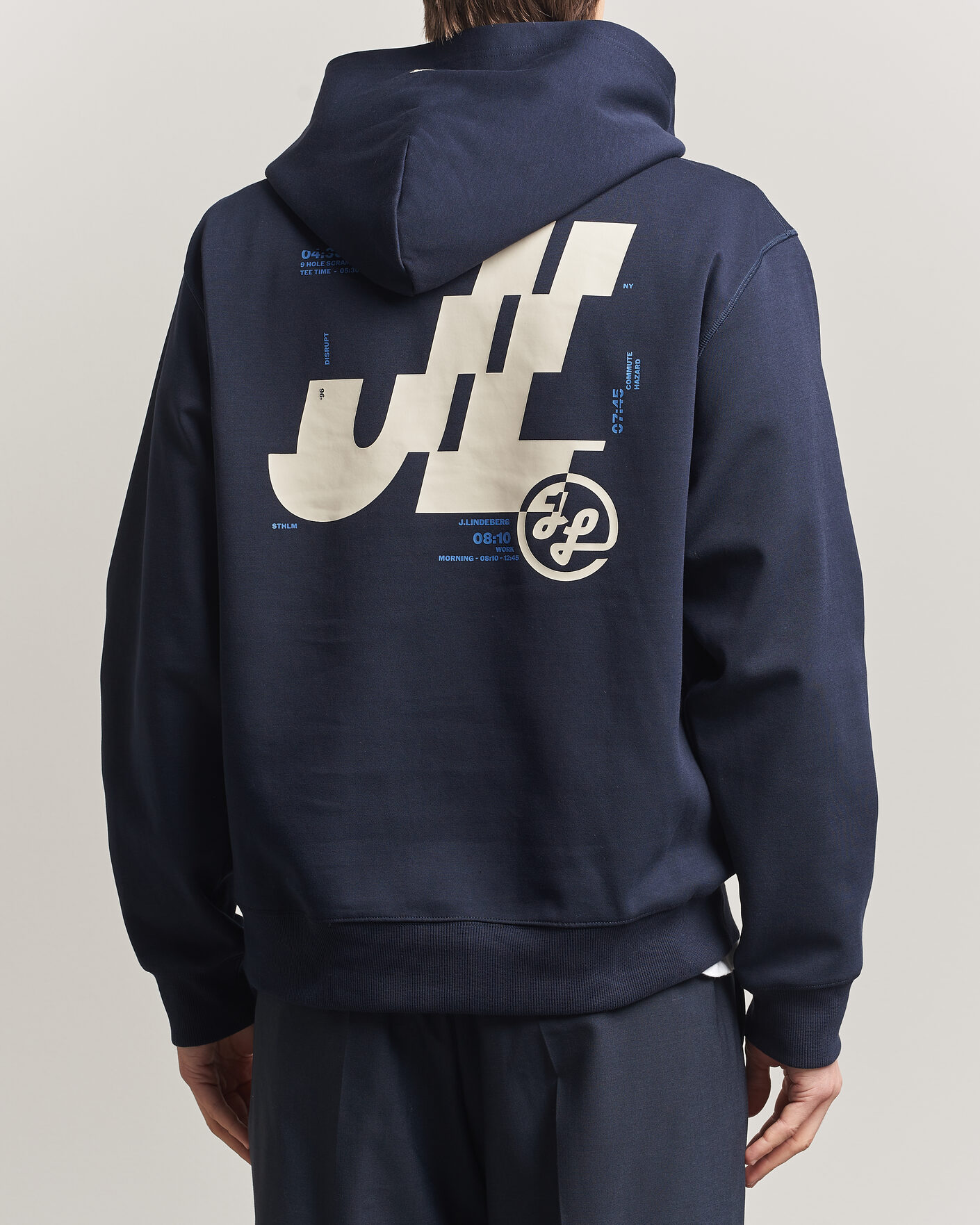 Homme | Pulls Et Tricots | J.Lindeberg | Club Printed Hoodie JL Navy