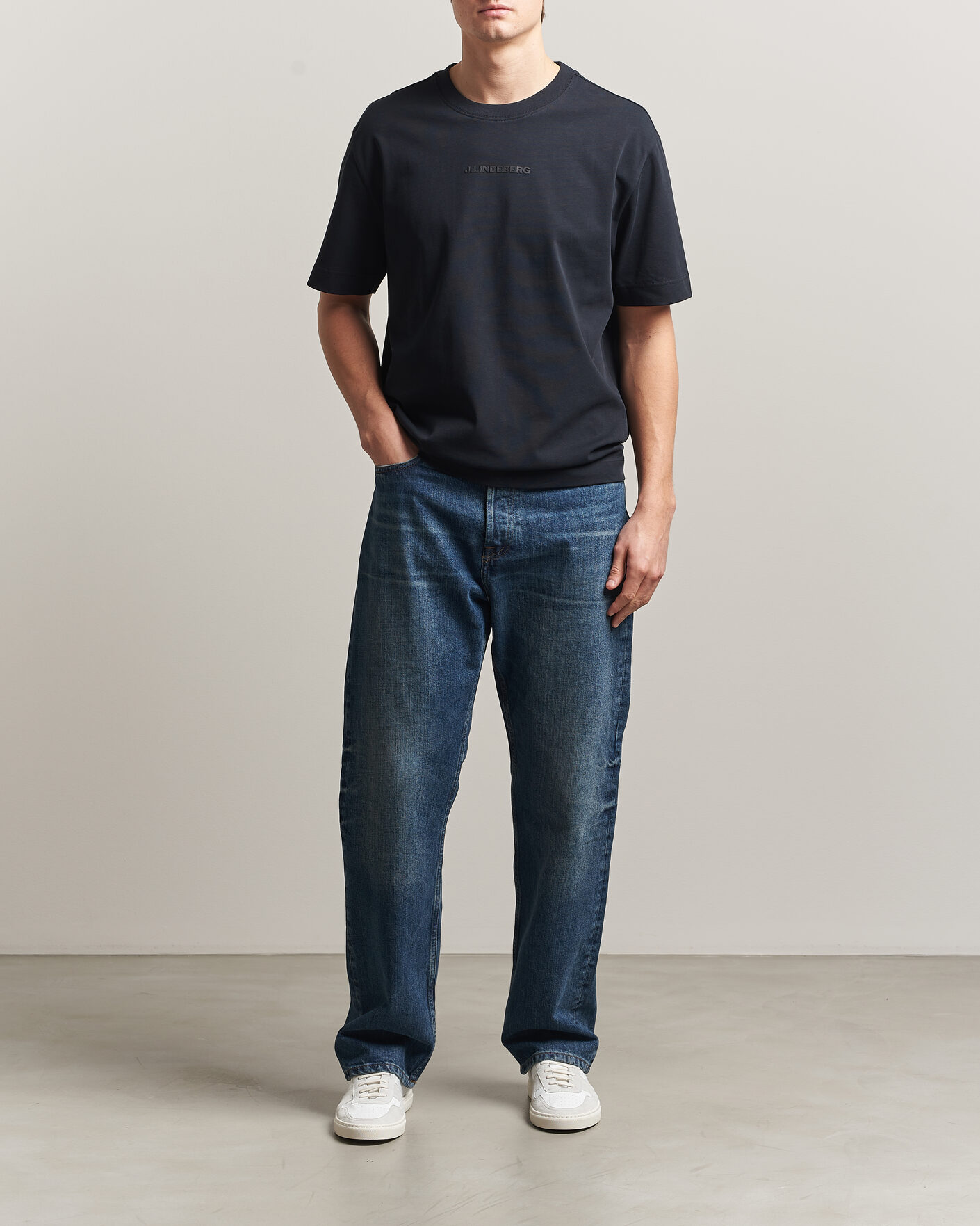 Homme | T-shirts | J.Lindeberg | Hale Heavy Logo T-Shirt Black