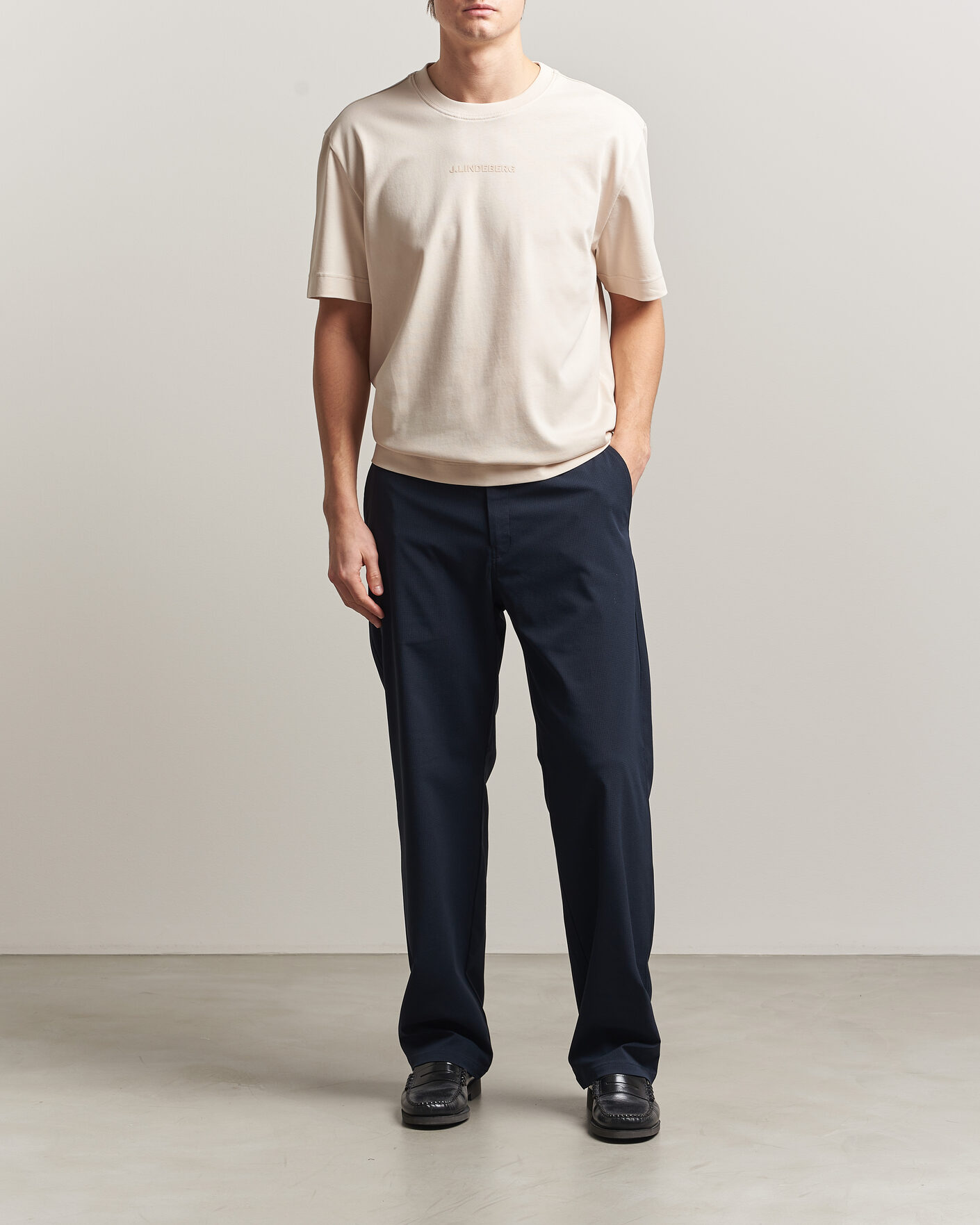 Homme | T-shirts | J.Lindeberg | Hale Heavy Logo T-Shirt Moonbeam