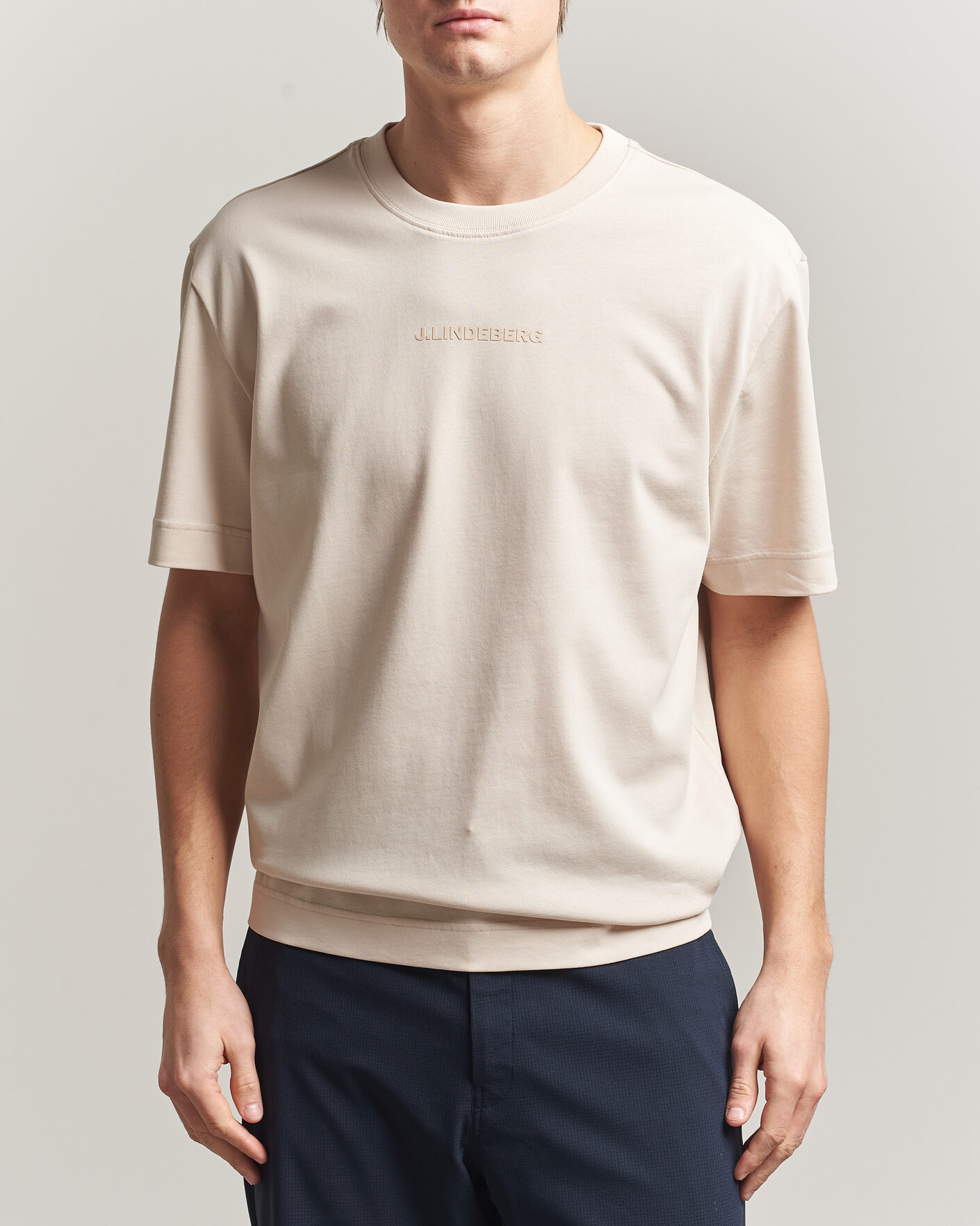 Homme | T-shirts | J.Lindeberg | Hale Heavy Logo T-Shirt Moonbeam