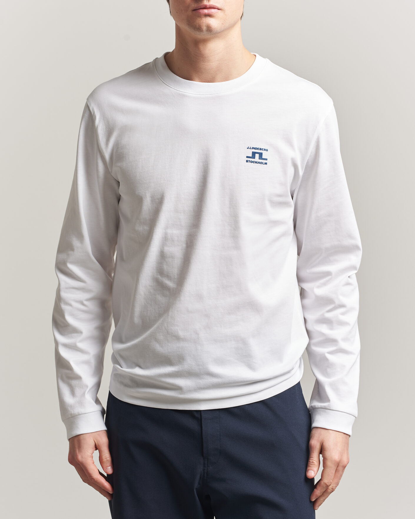 Homme | T-shirts | J.Lindeberg | Parcie Long Sleeve T-Shirt White