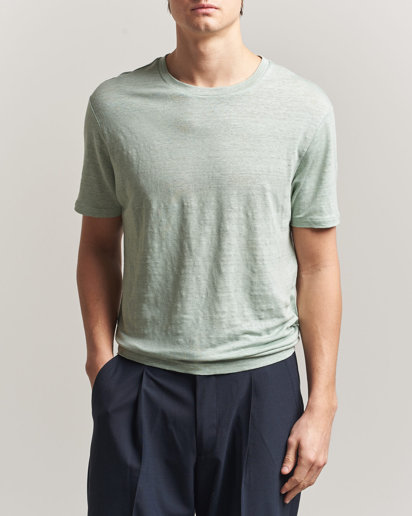 Homme | T-shirts | J.Lindeberg | Coma Linen T-Shirt Jadeite