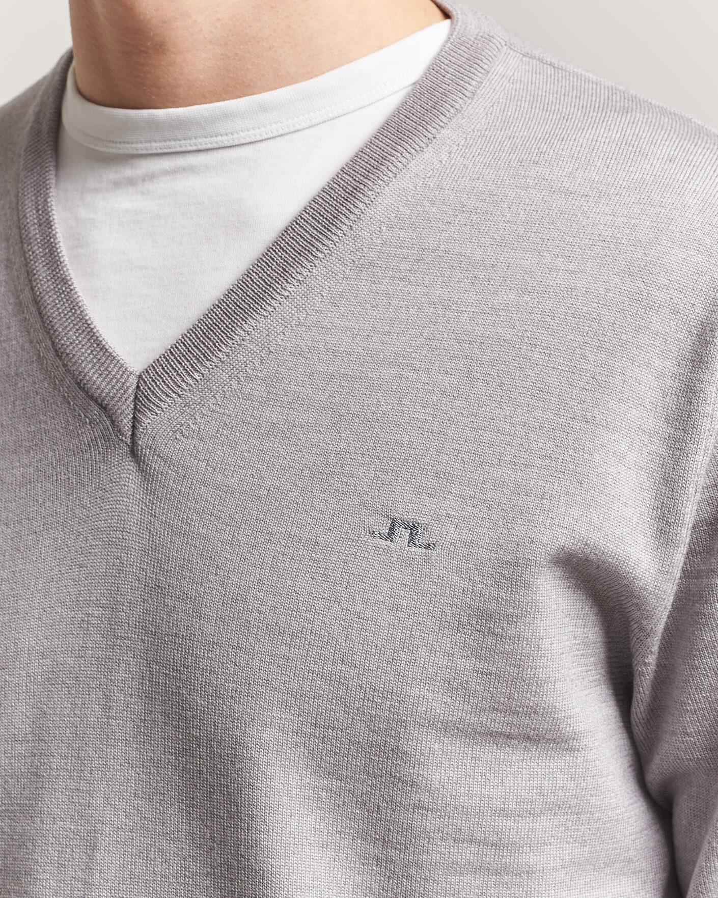 Homme | Pulls Et Tricots | J.Lindeberg | Lymann Merino V-Neck Pullover Light Grey Melange