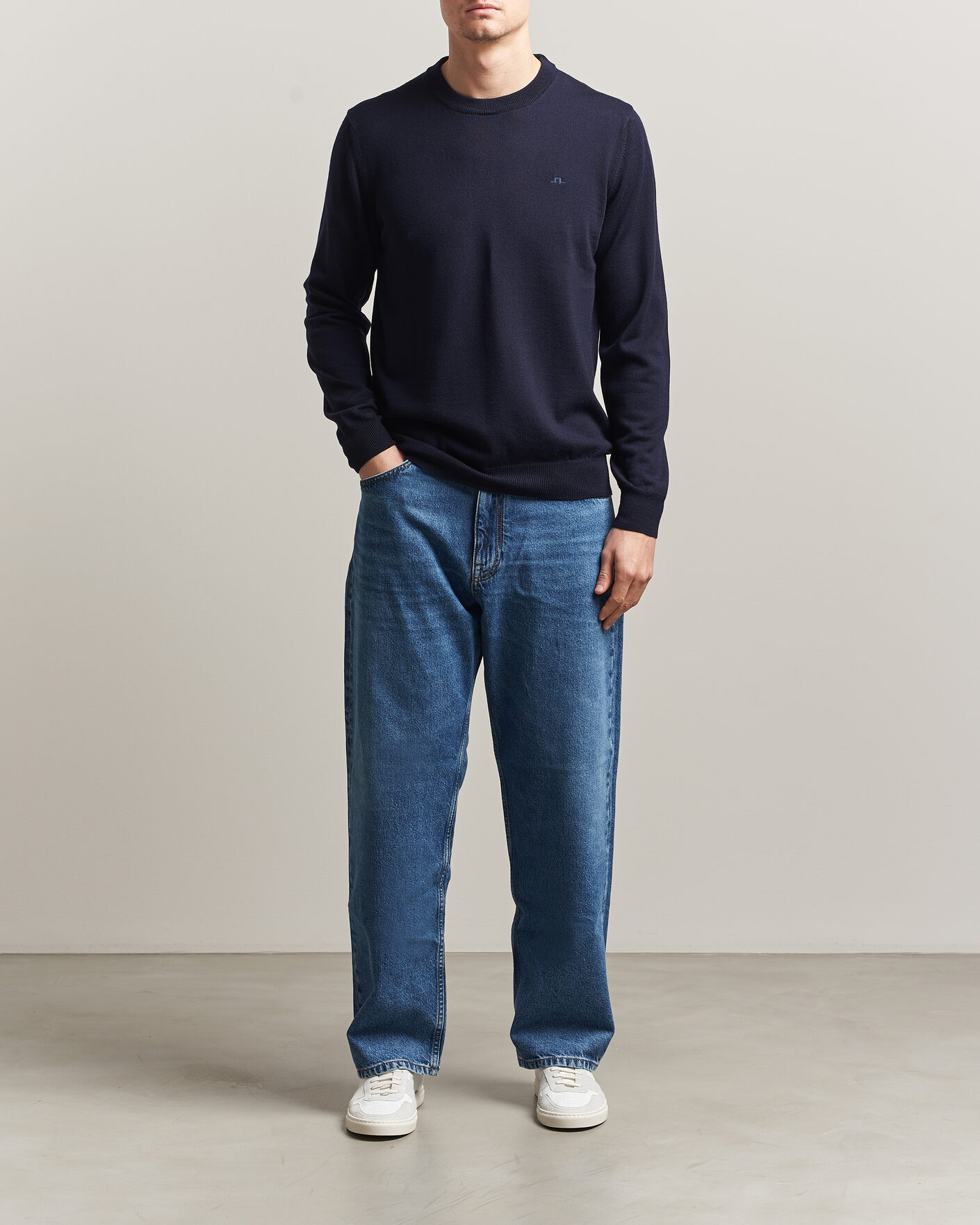Homme | Pulls Et Tricots | J.Lindeberg | Keane Merino Crew Neck Pullover JL Navy