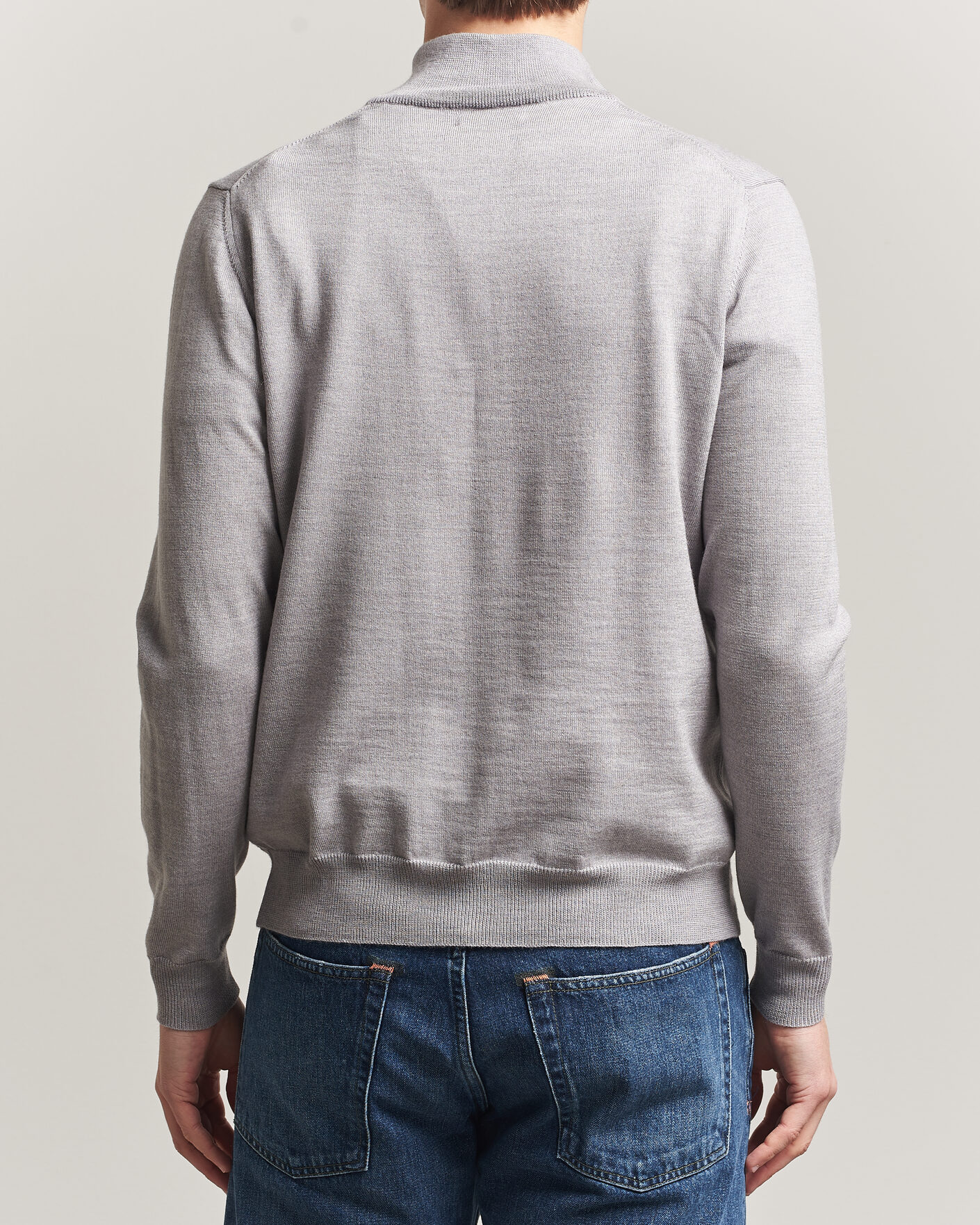 Homme | Pulls Et Tricots | J.Lindeberg | Kiyan Merino Half Zip Light Grey Melange