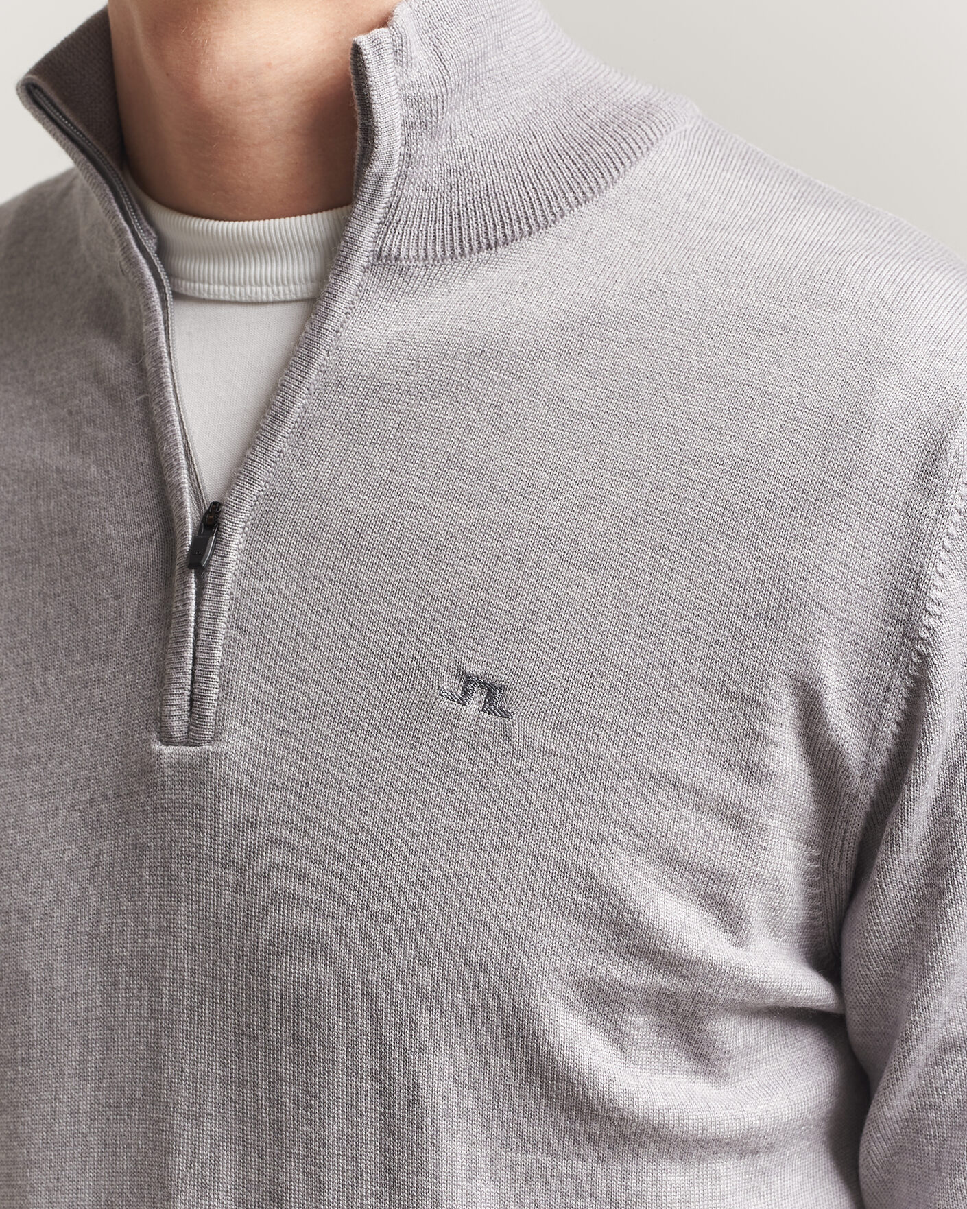 Homme | Pulls Et Tricots | J.Lindeberg | Kiyan Merino Half Zip Light Grey Melange