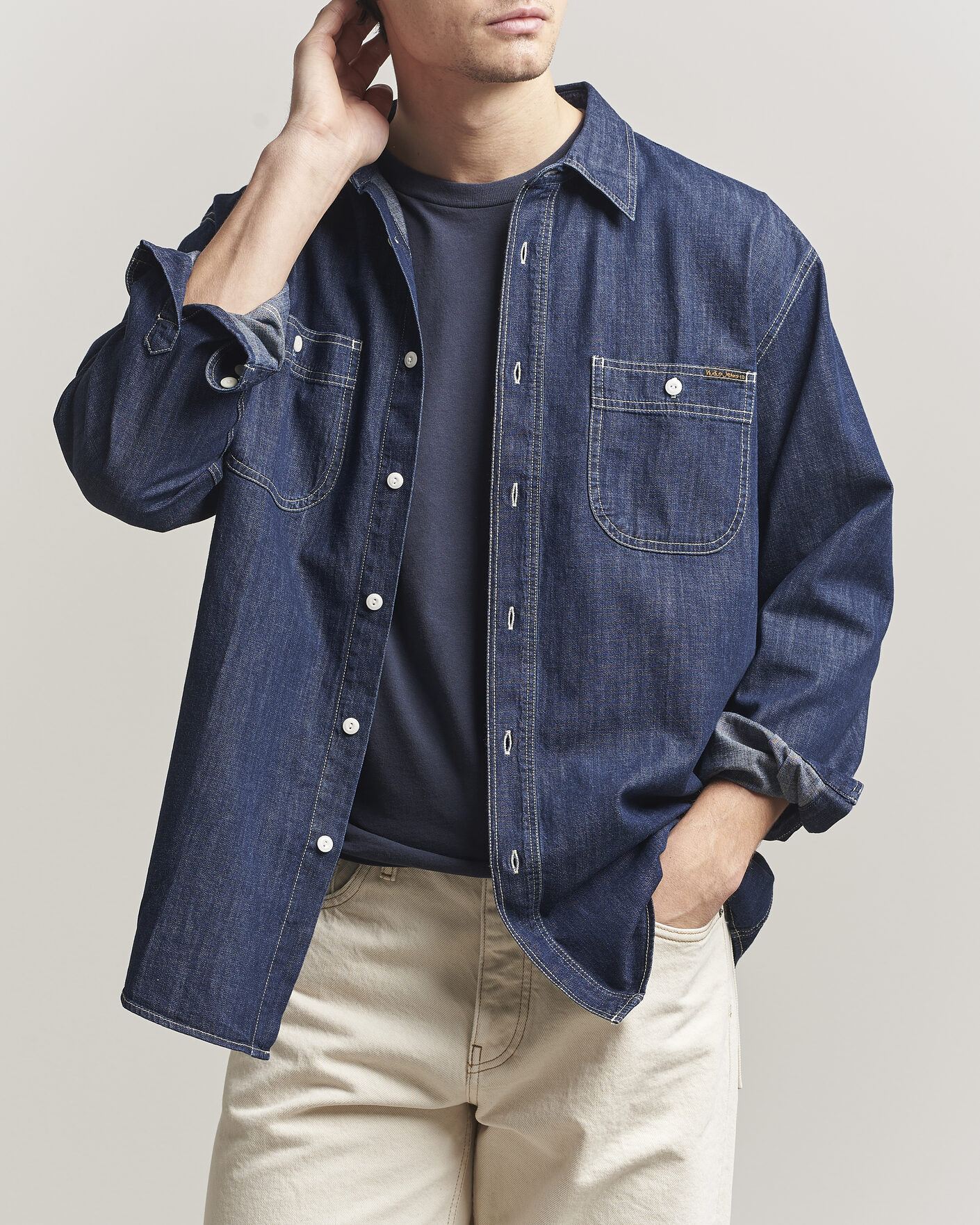 Homme | Chemises | Nudie Jeans | Julian Denim Shirt Rinsed
