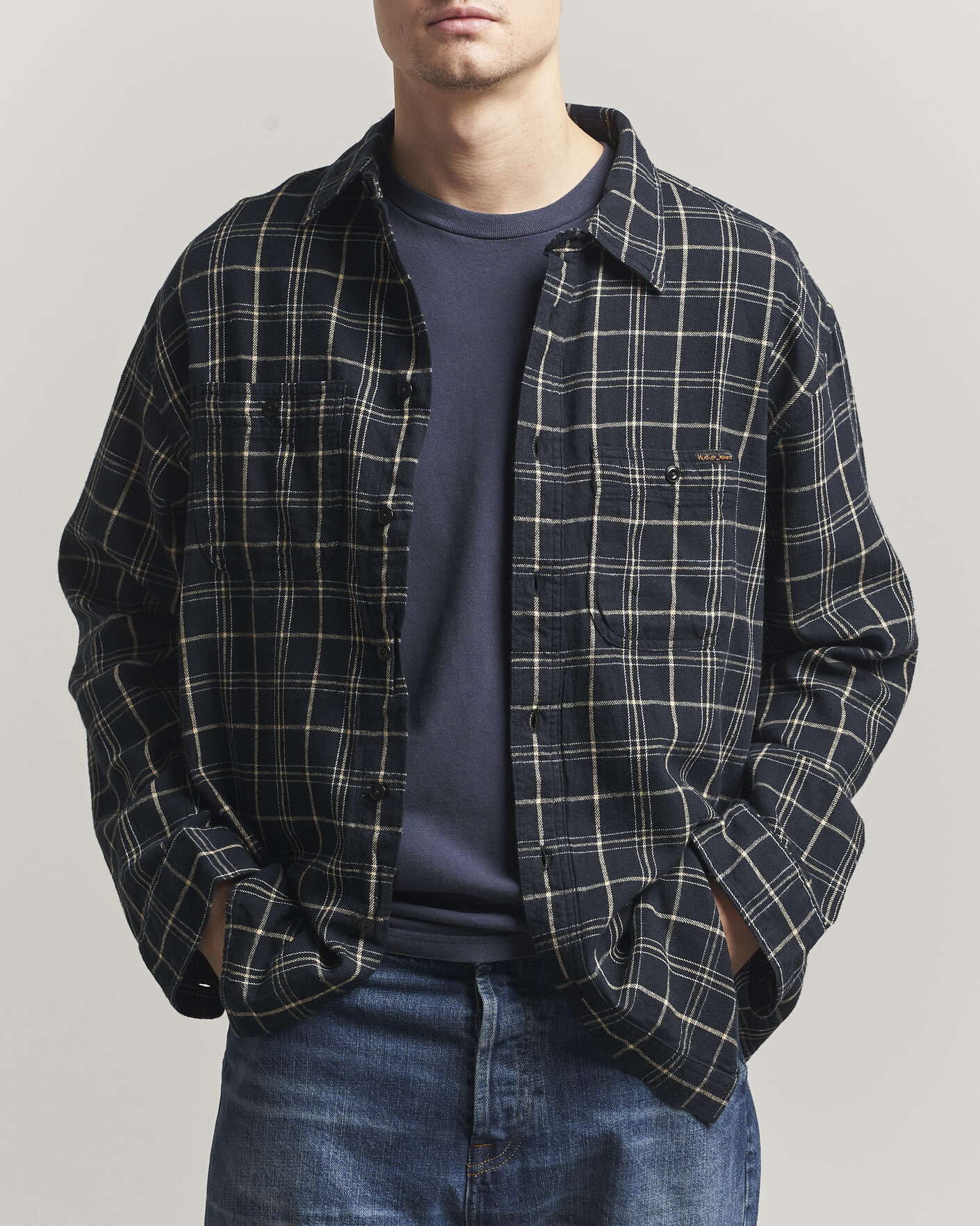 Homme | Chemises | Nudie Jeans | Julian Checked Worker Shirt Black