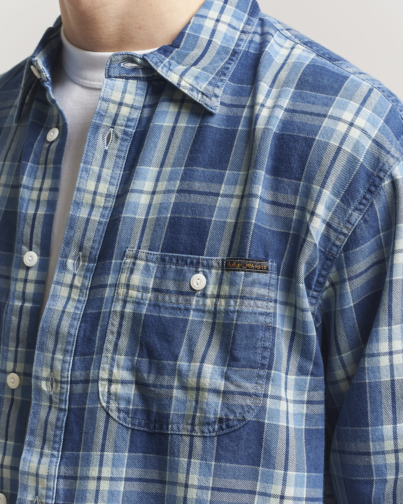 Homme | Chemises | Nudie Jeans | Julian Checked Worker Shirt Indigo