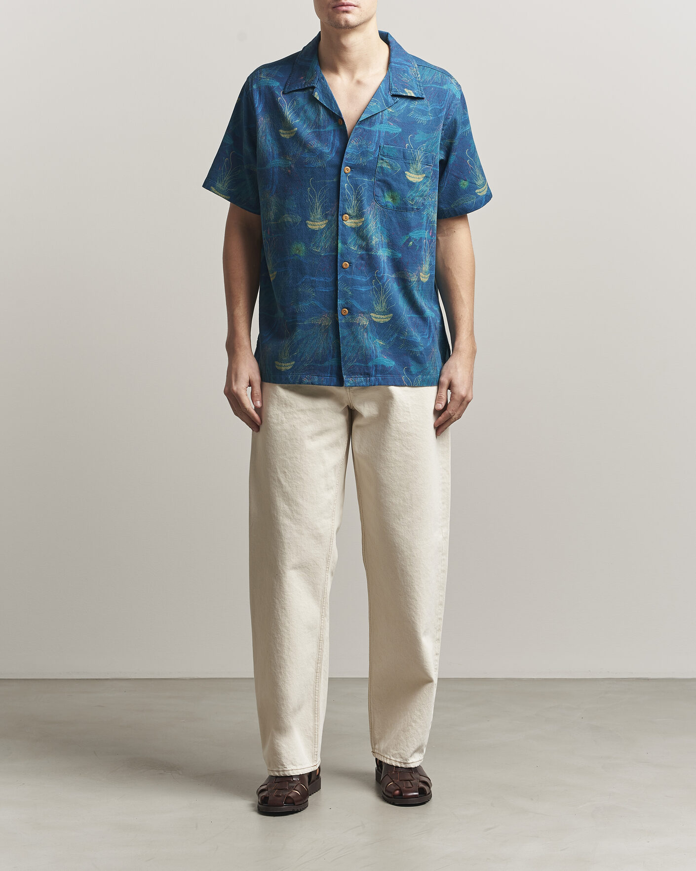 Homme | Chemises | Nudie Jeans | Arvid Hawaii Shirt Deep Sea