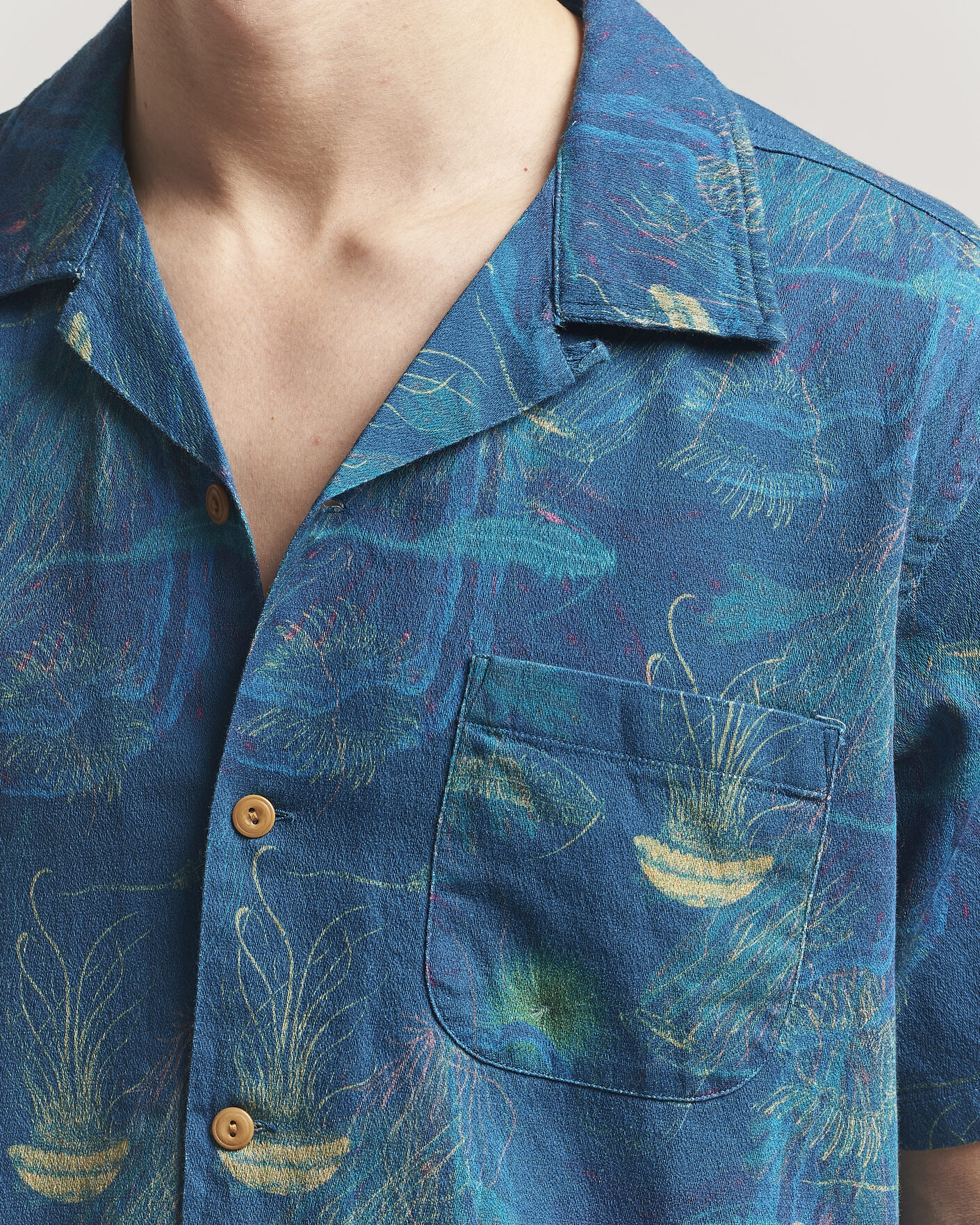 Homme | Chemises | Nudie Jeans | Arvid Hawaii Shirt Deep Sea