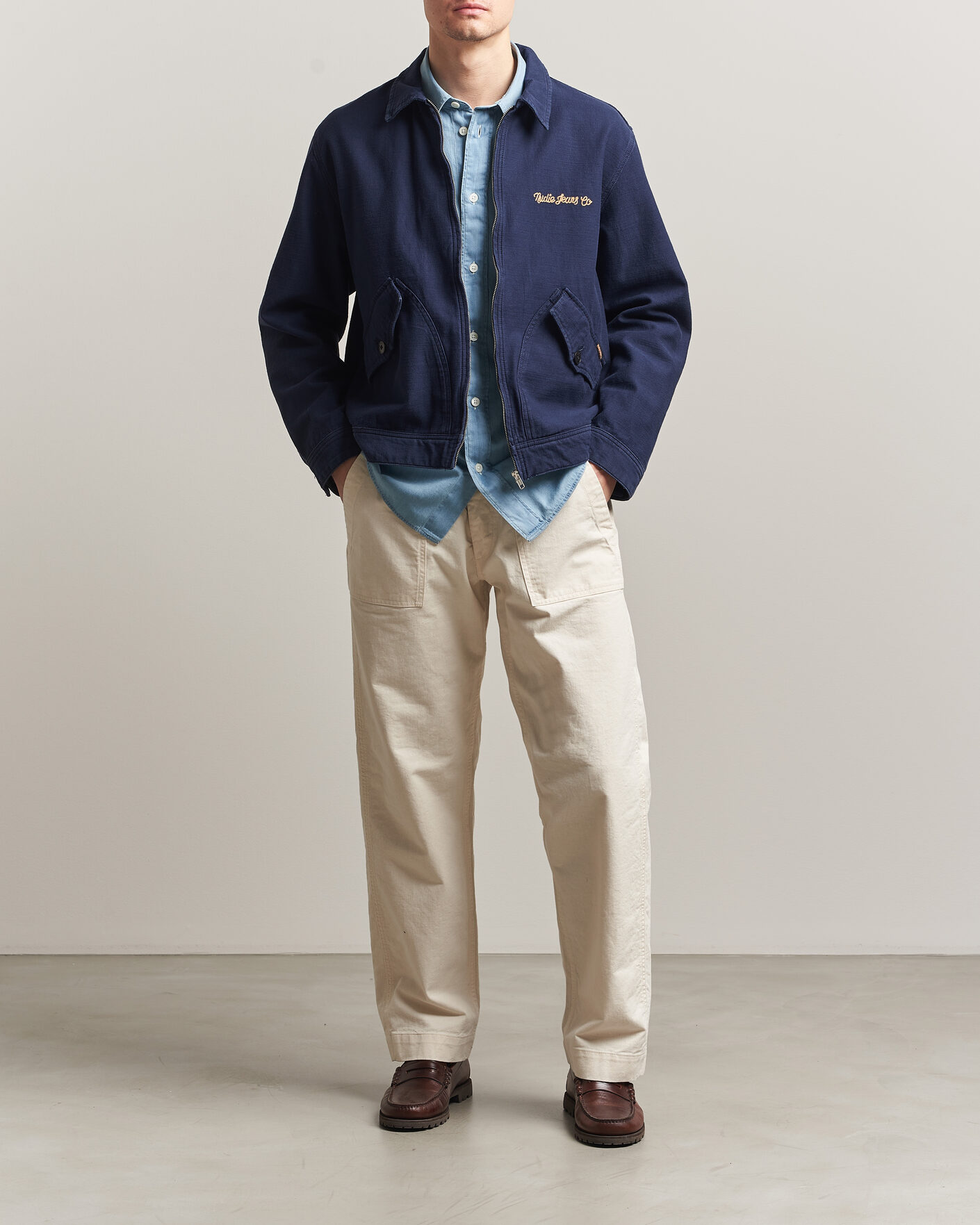 Homme | Manteaux Et Vestes | Nudie Jeans | Blake Embroided Jacket Navy