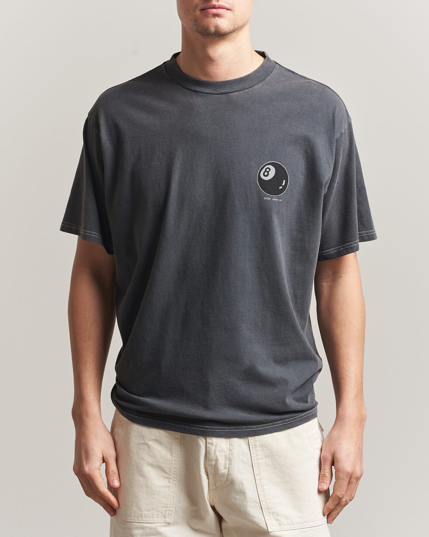 Homme | T-shirts | Nudie Jeans | Koffe Printed T-Shirt Antracite