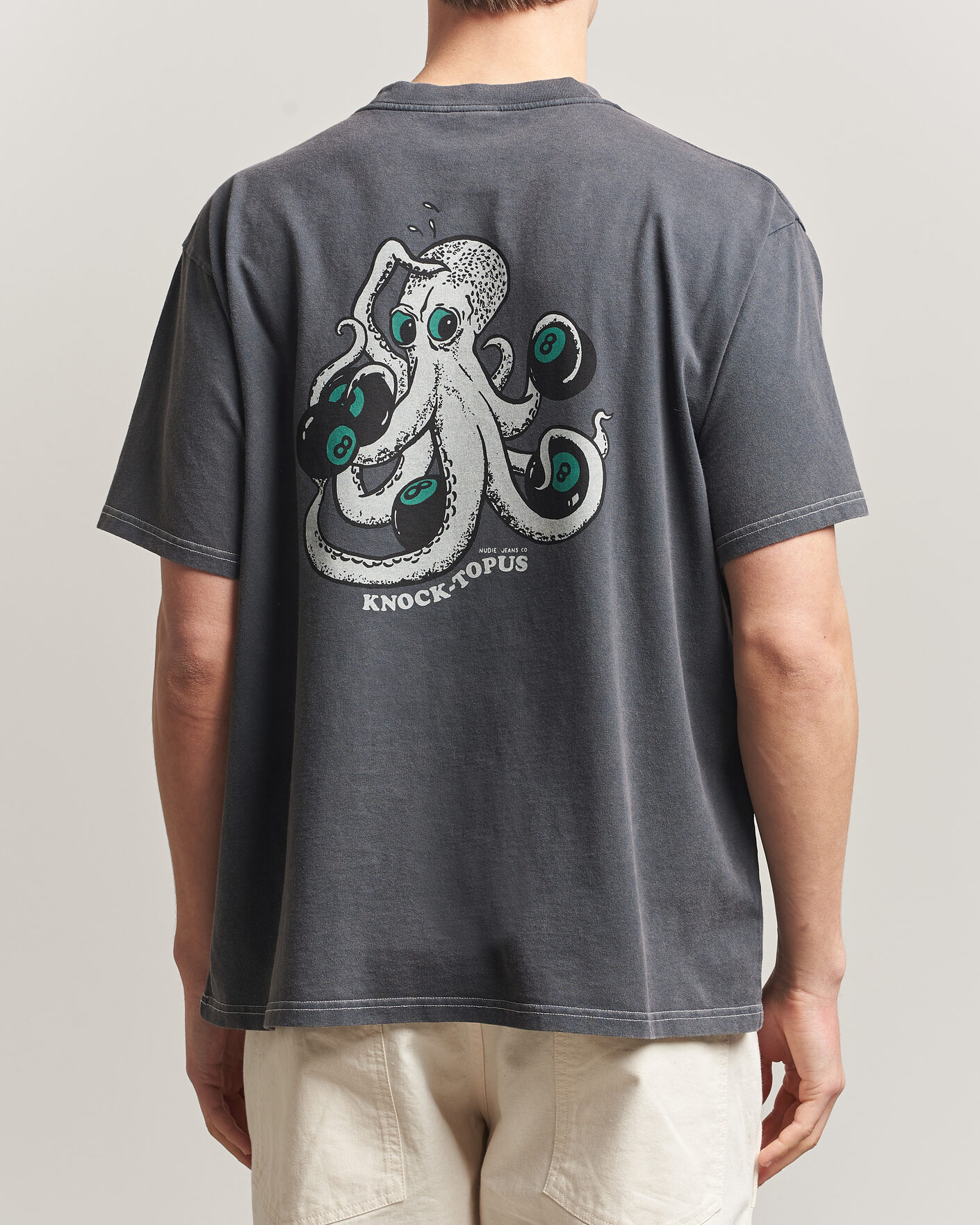 Homme | T-shirts | Nudie Jeans | Koffe Printed T-Shirt Antracite