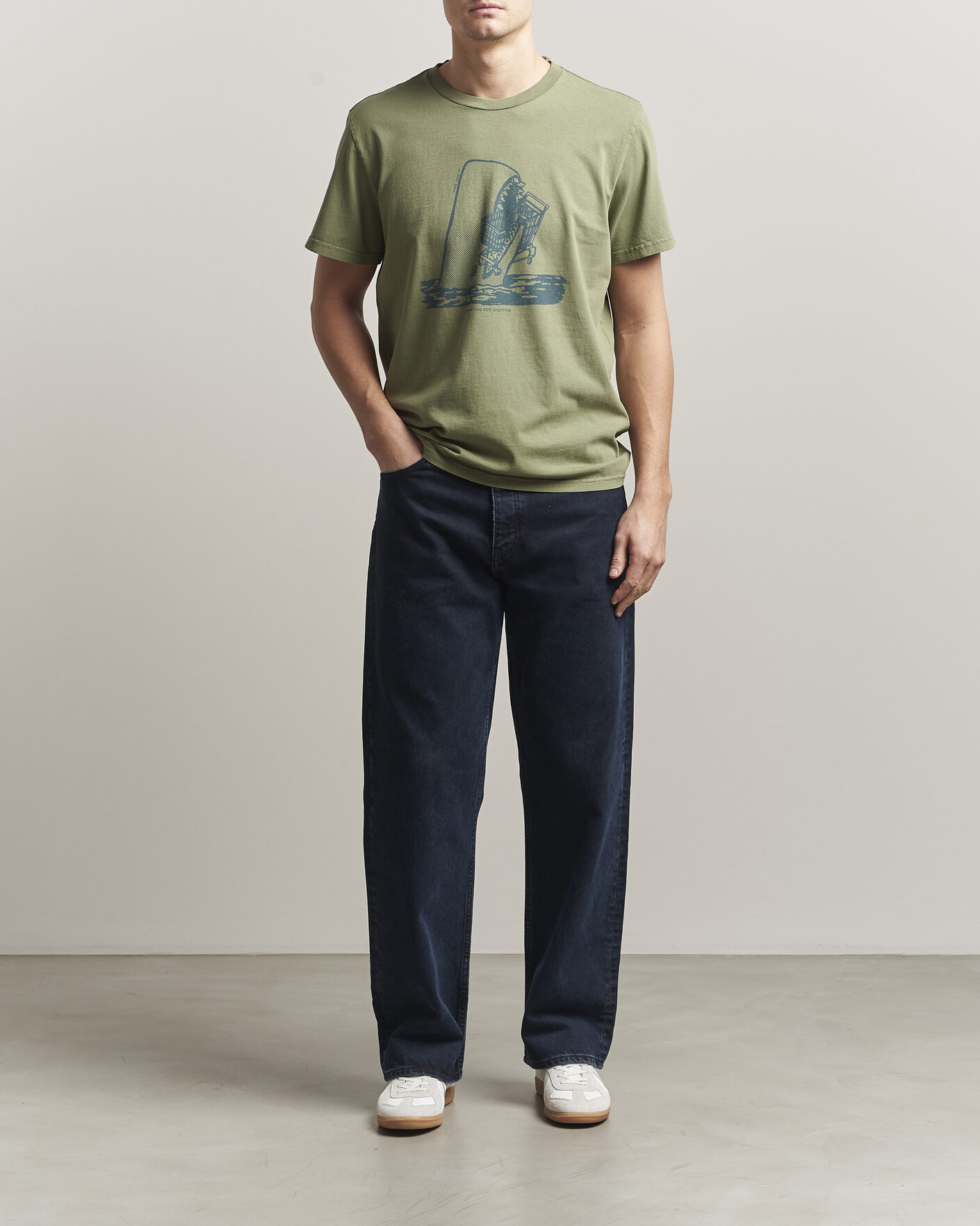 Homme | T-shirts | Nudie Jeans | Roy Printed T-Shirt Green