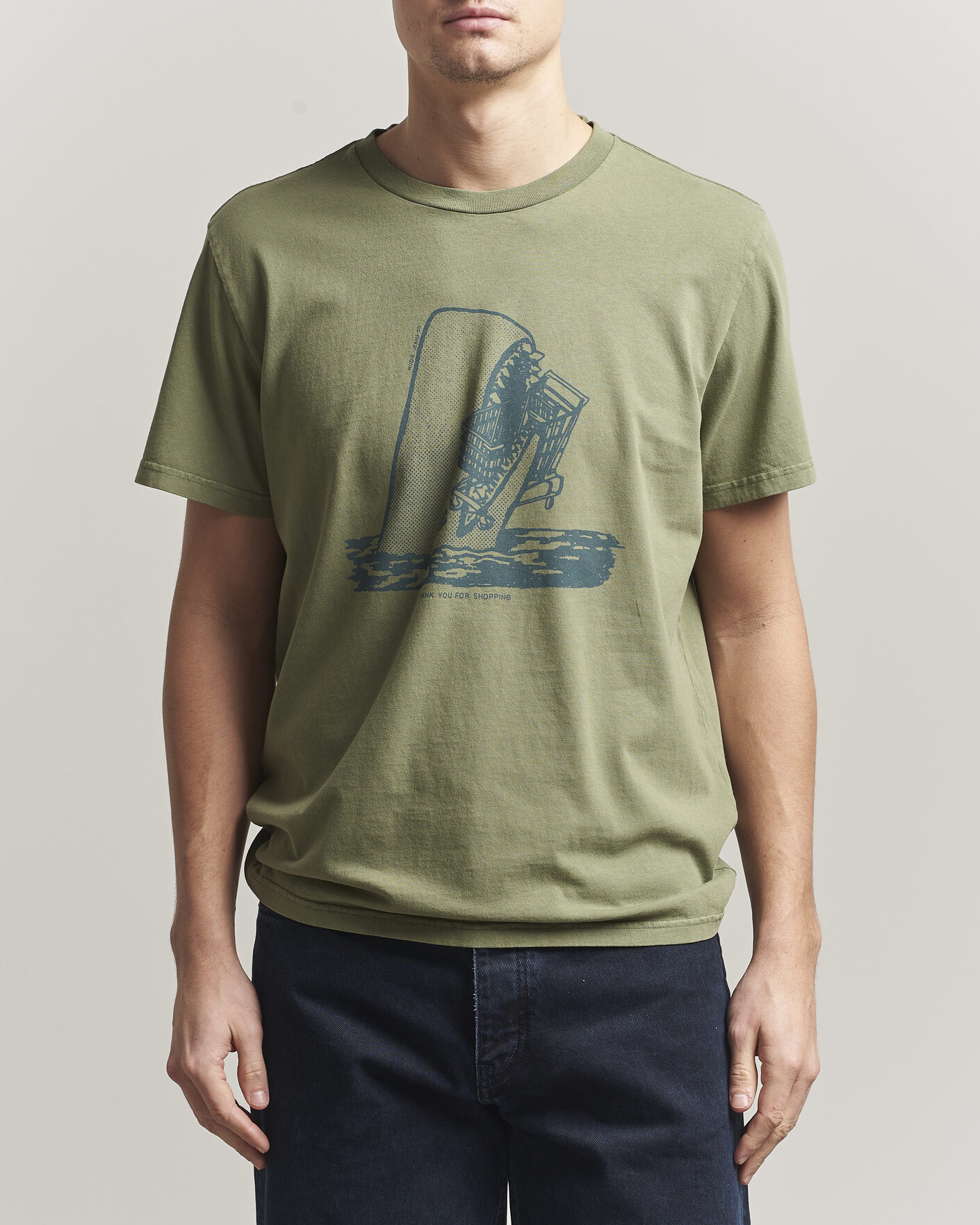 Homme | T-shirts | Nudie Jeans | Roy Printed T-Shirt Green