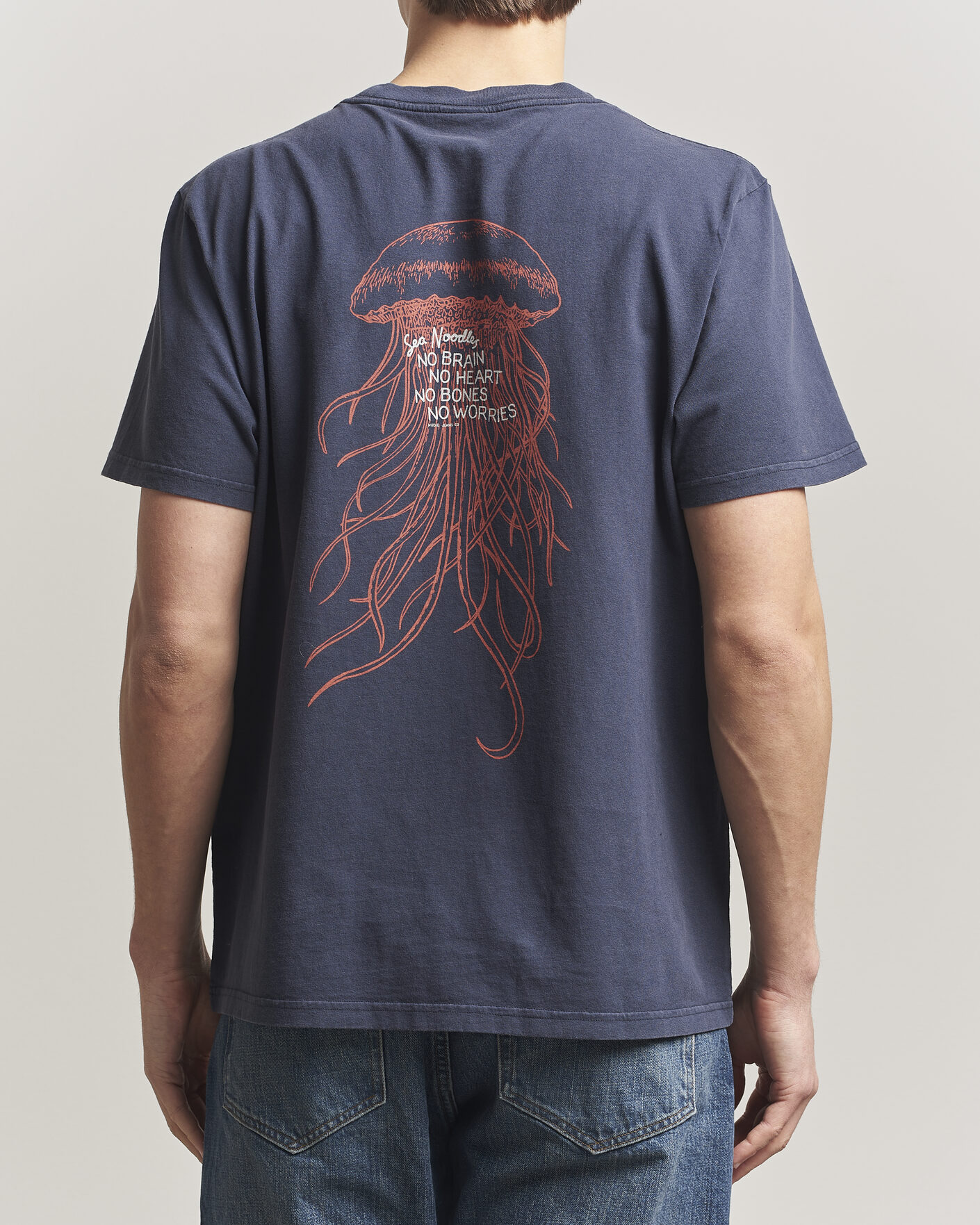 Homme | T-shirts | Nudie Jeans | Roy Printed T-Shirt Dark Blue