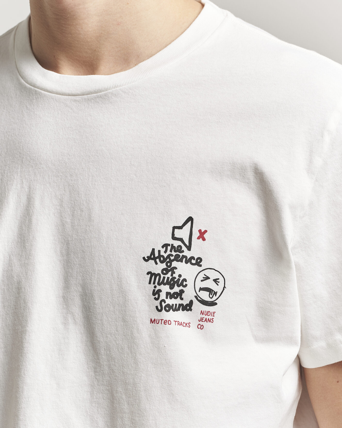 Homme | T-shirts | Nudie Jeans | Roy Printed T-Shirt Chalk White