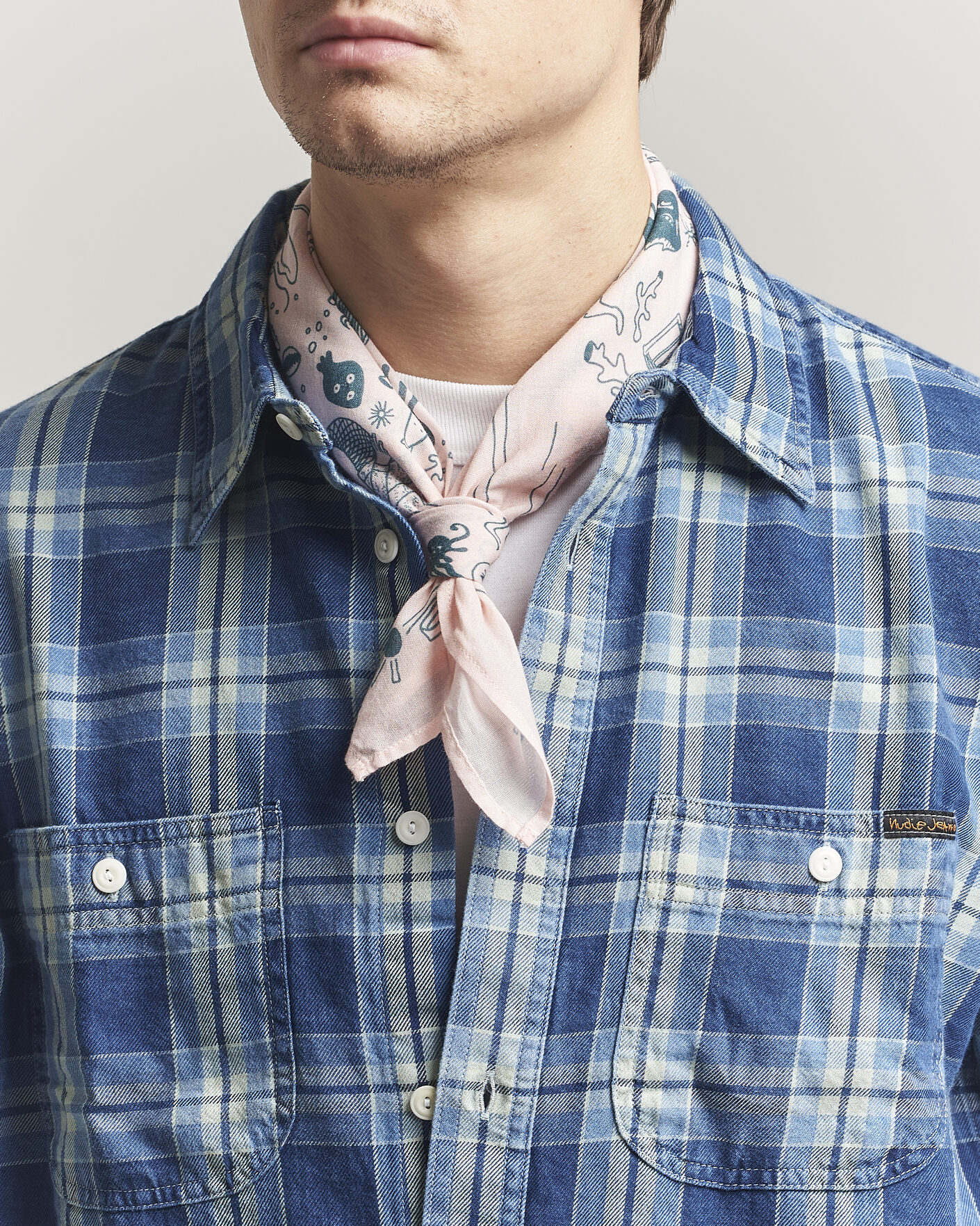Homme | Nudie Jeans Ingrid Printed Bandana Pink | Nudie Jeans | Ingrid Printed Bandana Pink
