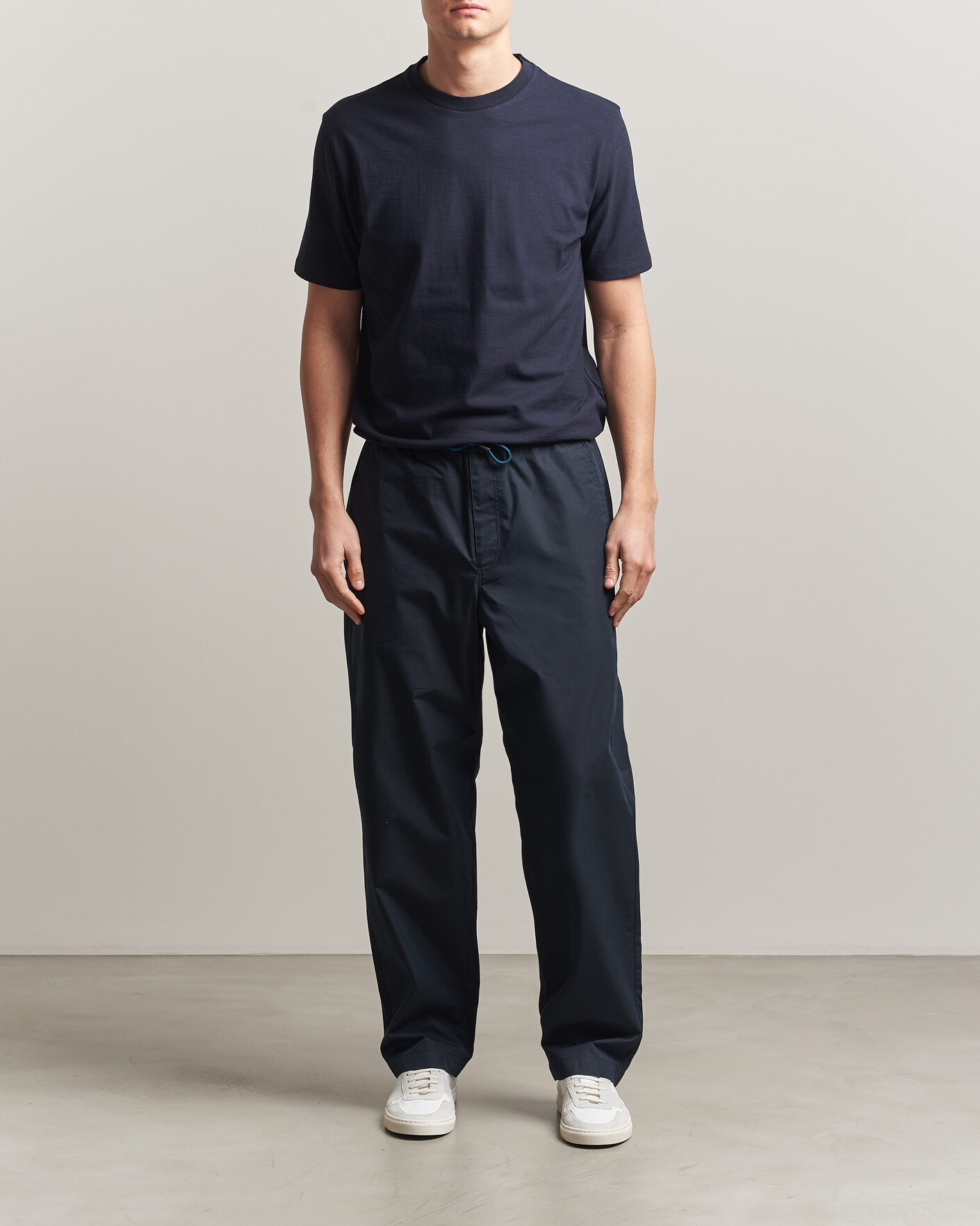 Homme | Pantalons | PS Paul Smith | Casual Cotton Drawstring Trousers Navy