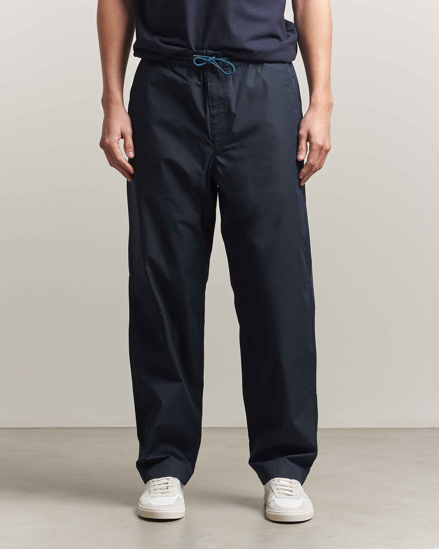Homme | Pantalons | PS Paul Smith | Casual Cotton Drawstring Trousers Navy