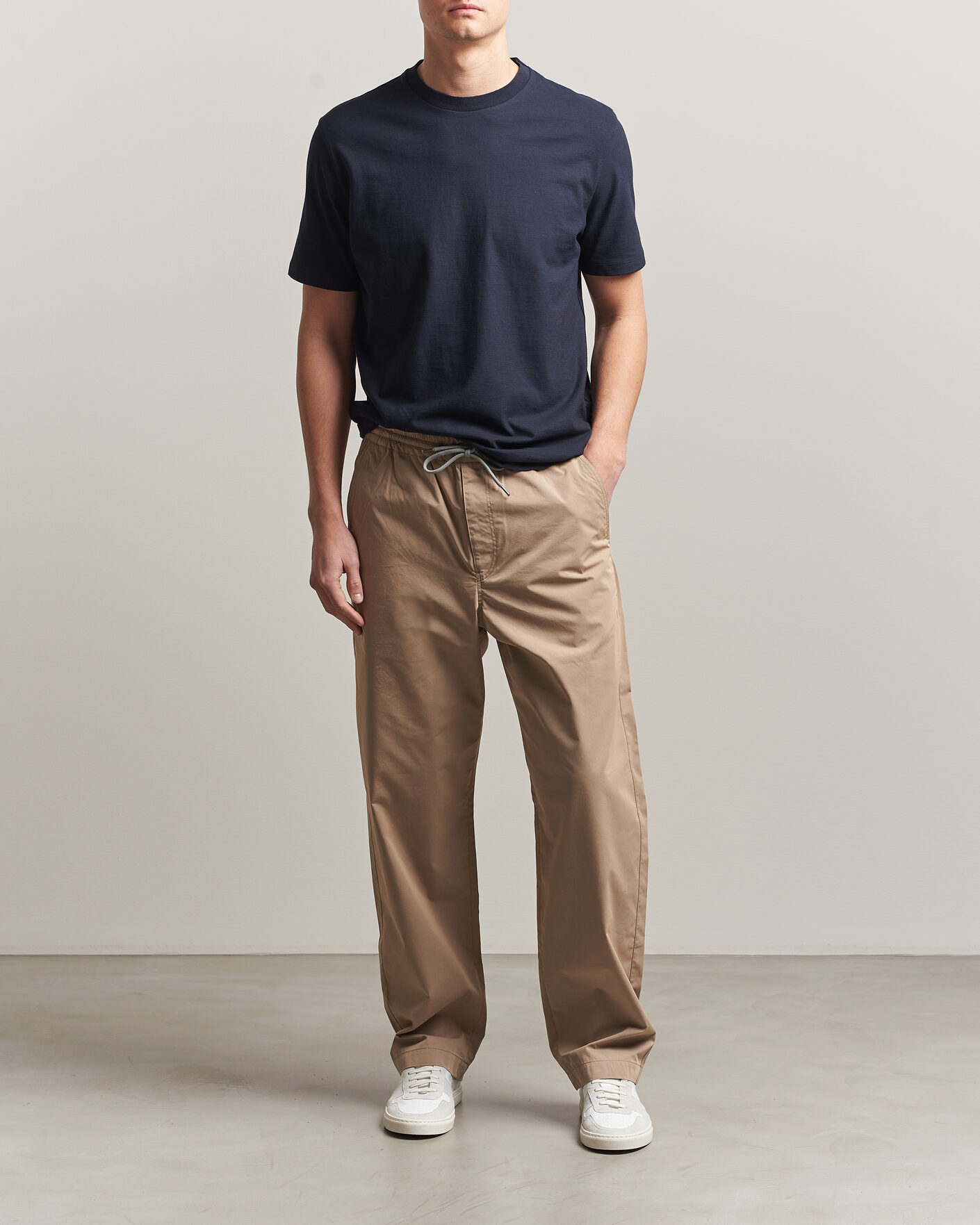 Homme | Pantalons | PS Paul Smith | Casual Cotton Drawstring Trousers Beige