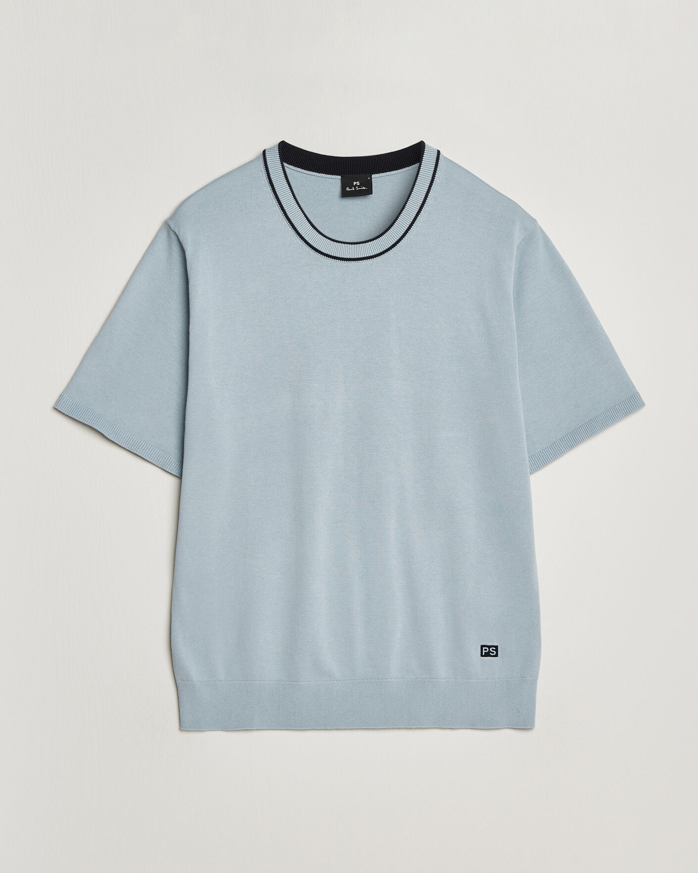 Homme | T-shirts | PS Paul Smith | Cotton Knitted T-Shirt Light Blue