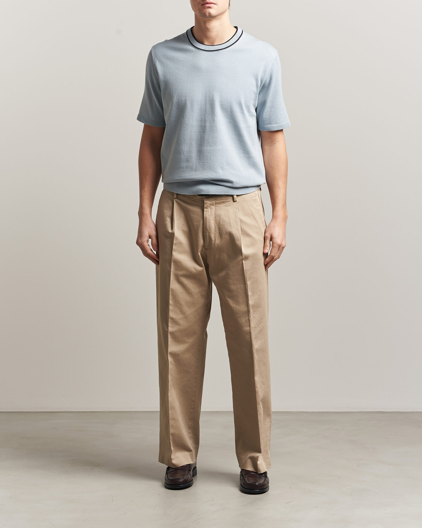 Homme | T-shirts | PS Paul Smith | Cotton Knitted T-Shirt Light Blue