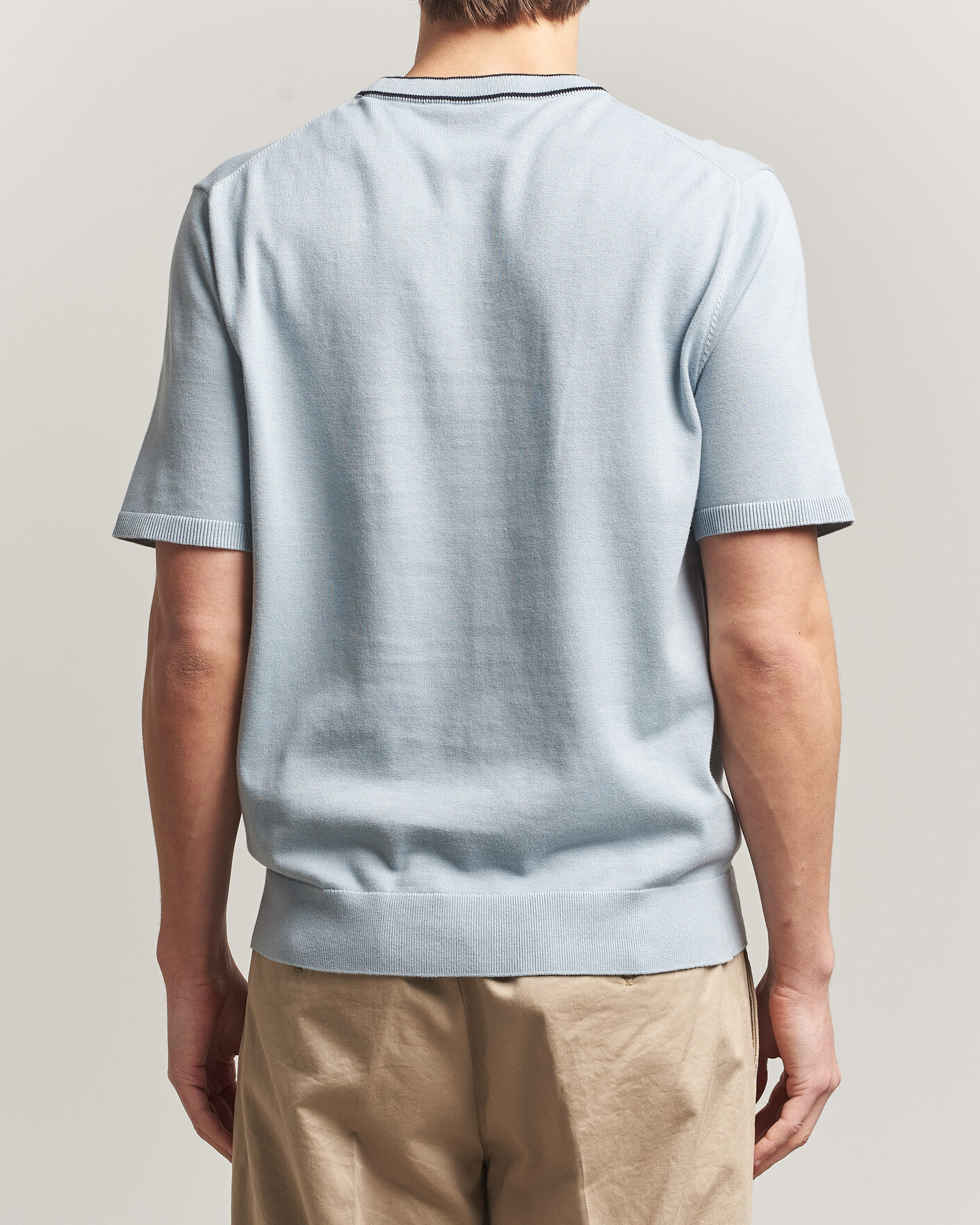 Homme | T-shirts | PS Paul Smith | Cotton Knitted T-Shirt Light Blue