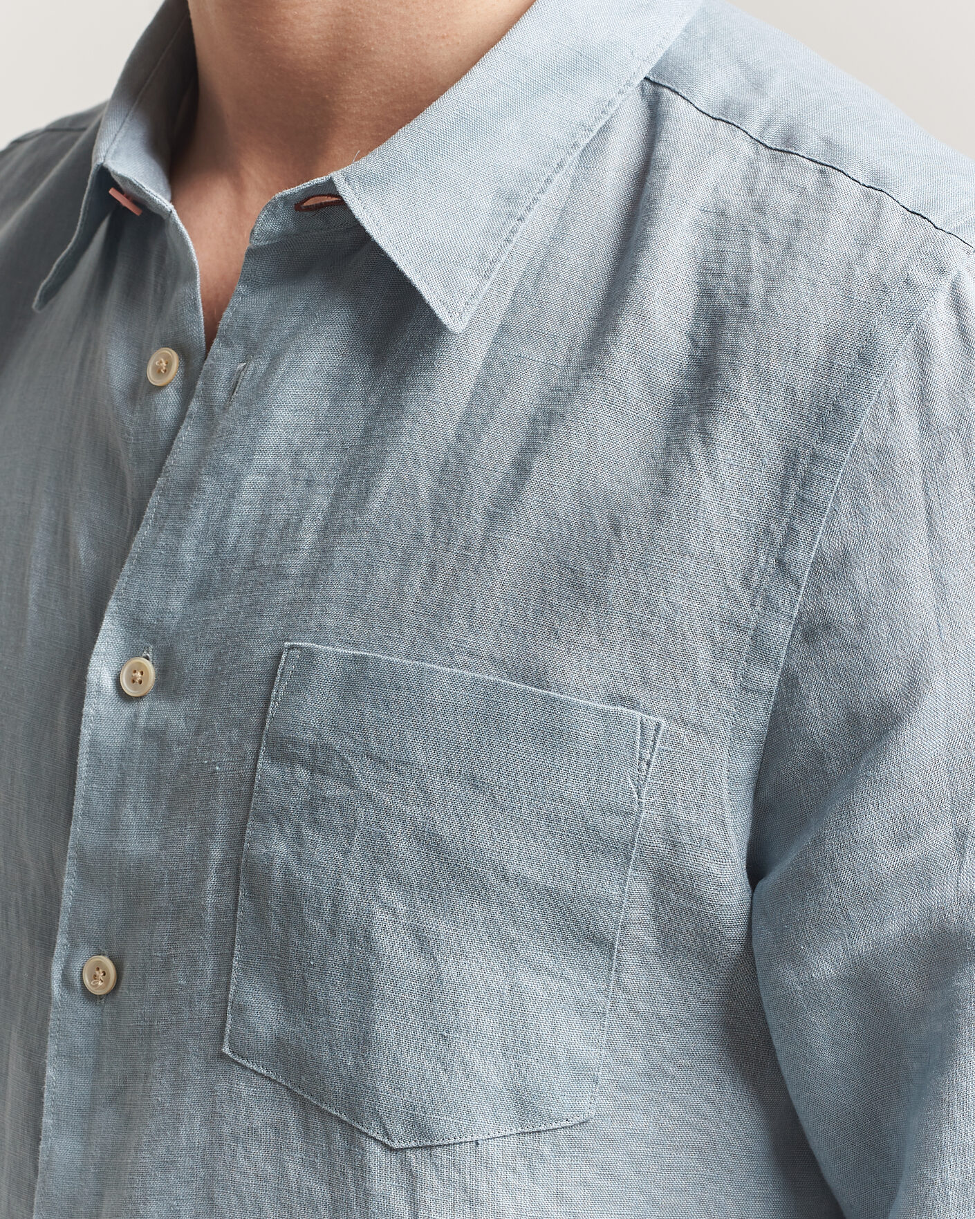 Homme | Chemises | PS Paul Smith | Tailored Fit Linen Shirt Light Blue
