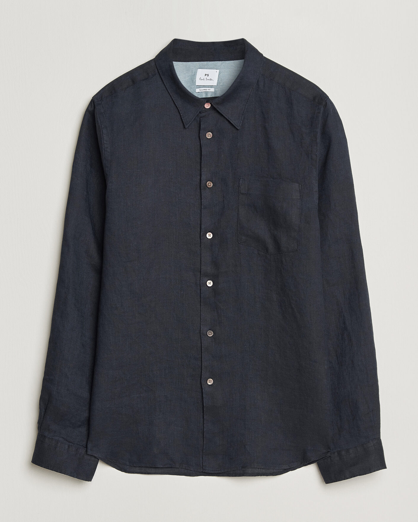 Homme | Chemises | PS Paul Smith | Tailored Fit Linen Shirt Navy