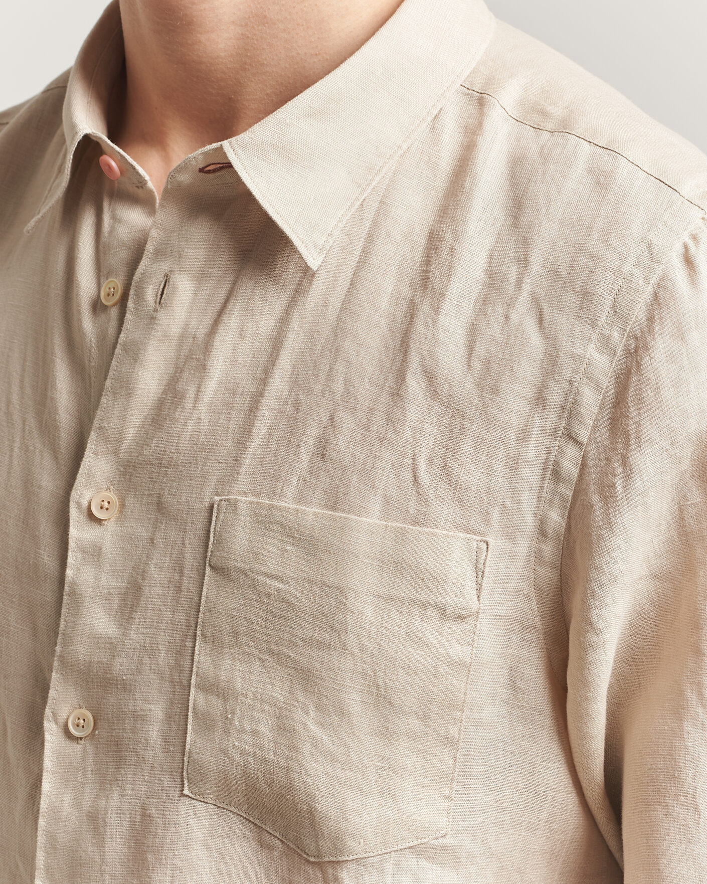 Homme | Chemises | PS Paul Smith | Tailored Fit Linen Shirt Beige