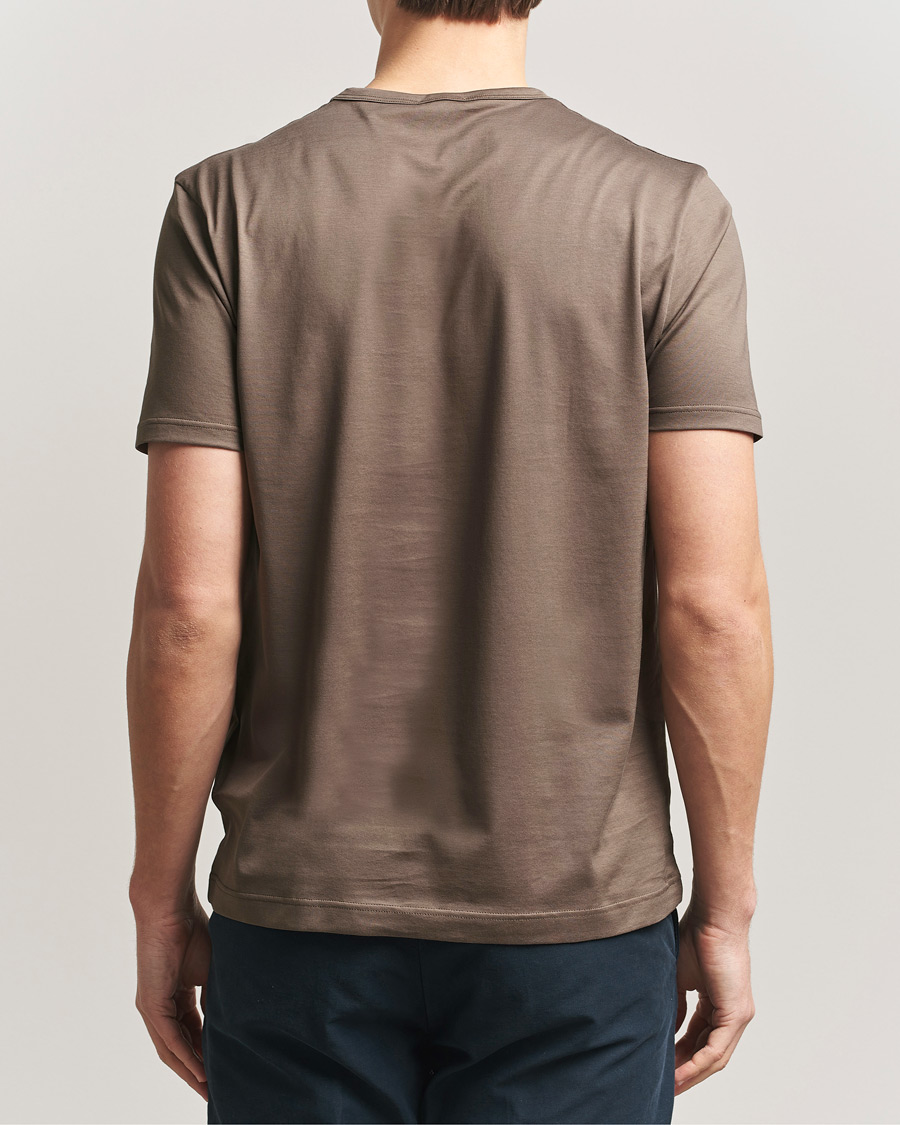 Homme | T-shirts | Sunspel | Crew Neck Q82 Cotton T-Shirt Dark Cedar