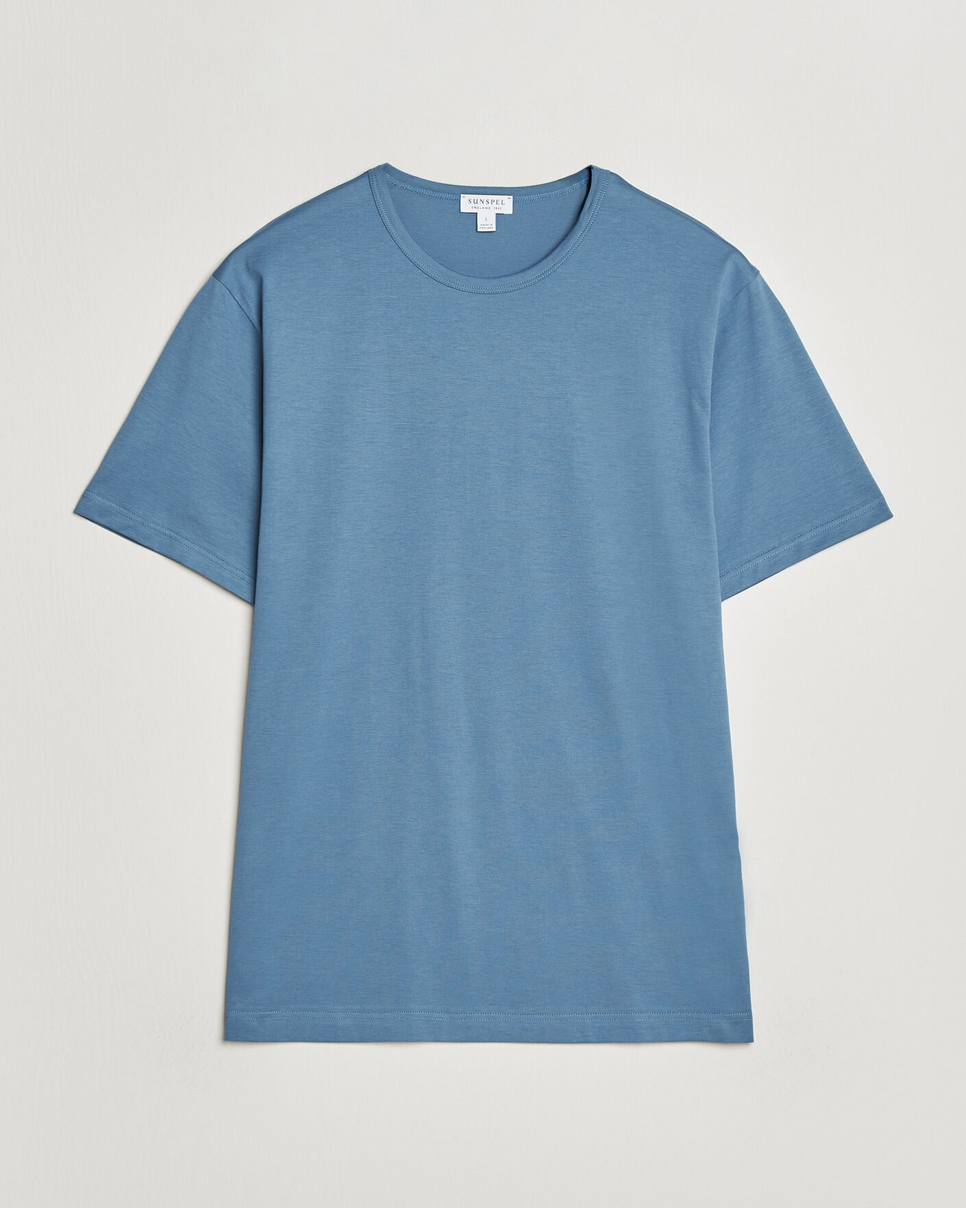 Homme | T-shirts | Sunspel | Crew Neck Q82 Cotton T-Shirt Air Force Blue