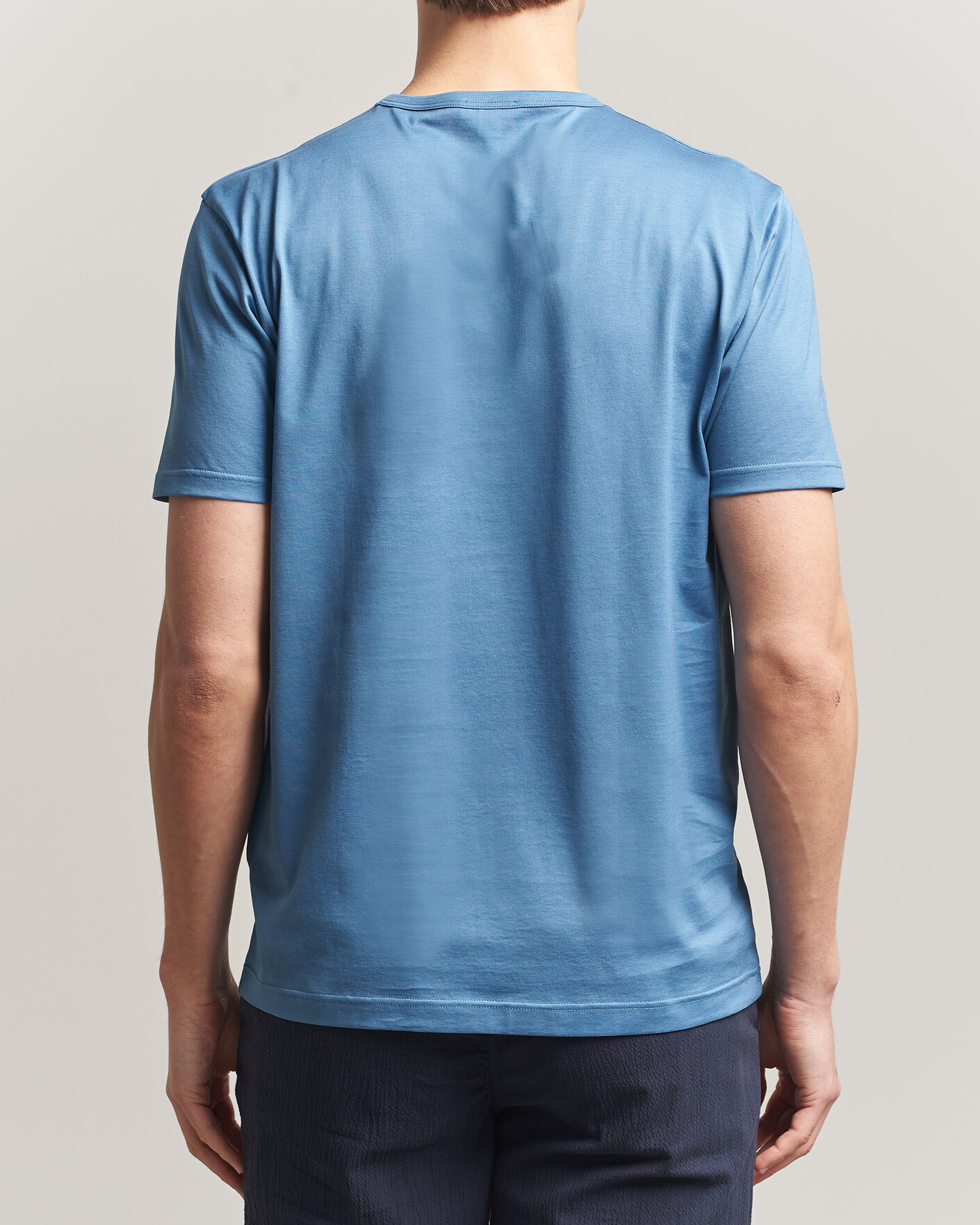 Homme | T-shirts | Sunspel | Crew Neck Q82 Cotton T-Shirt Air Force Blue