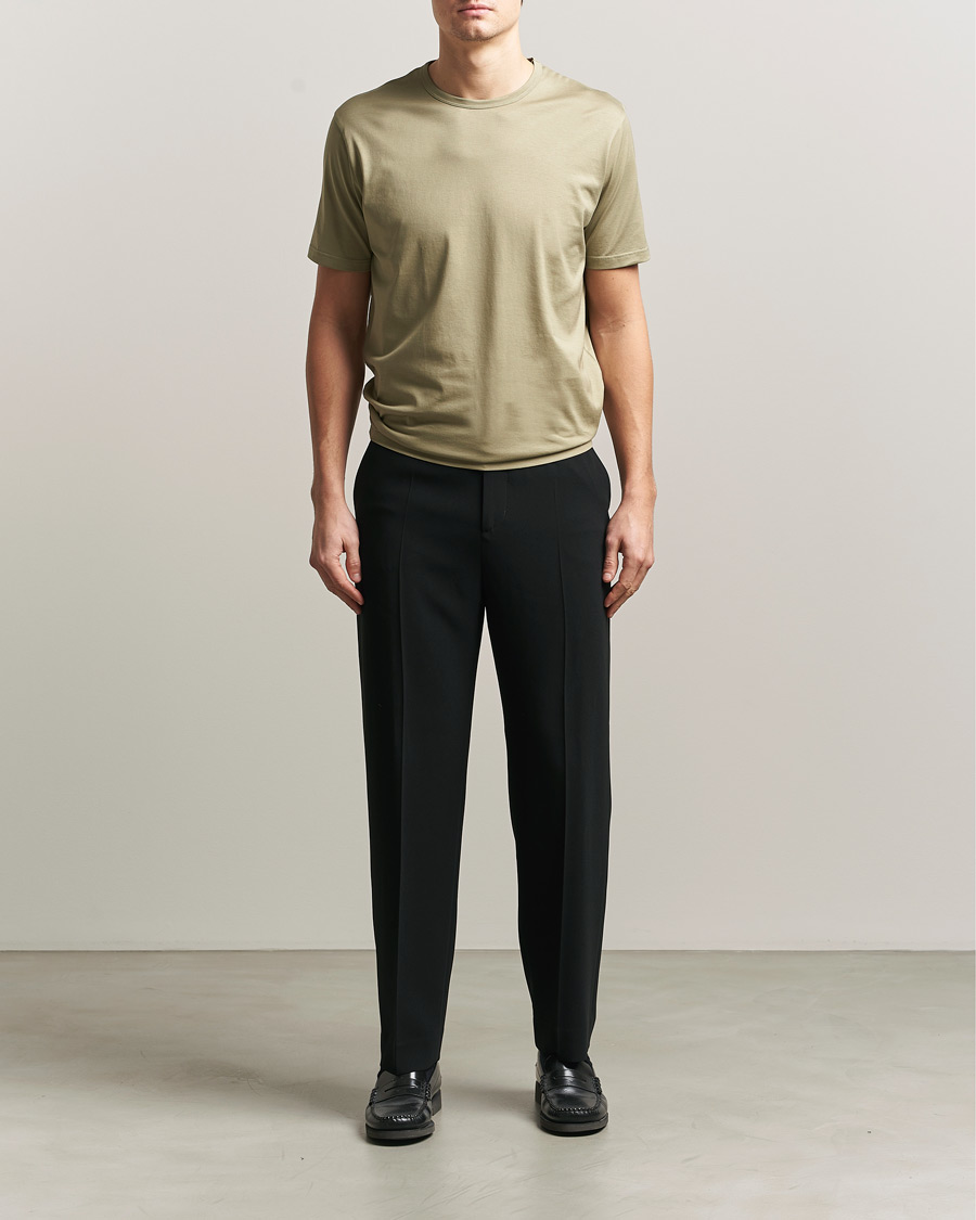 Homme | T-shirts | Sunspel | Crew Neck Q82 Cotton T-Shirt Pistachio