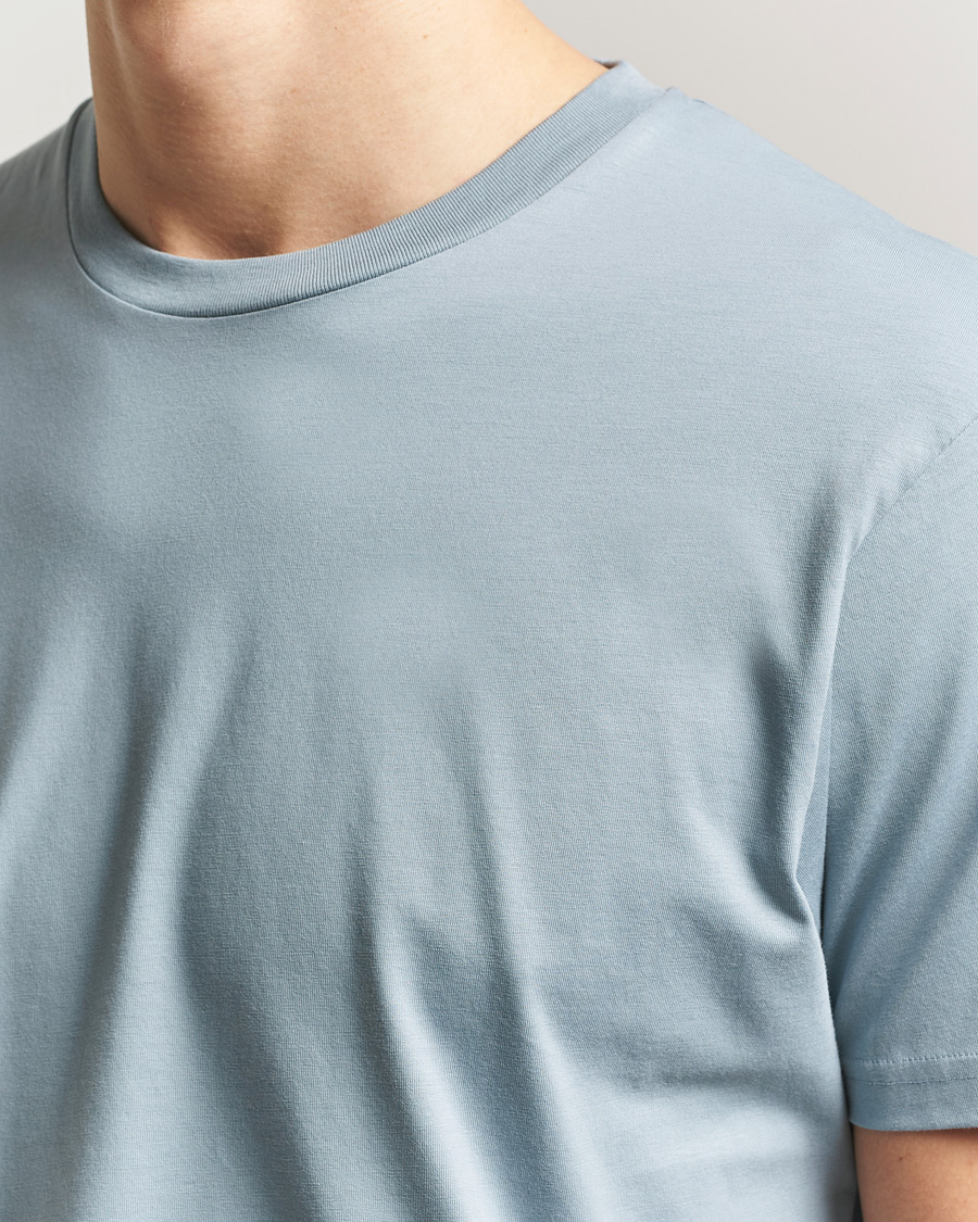 Homme | T-shirts | Sunspel | Riviera Midweight T-Shirt Stone Blue