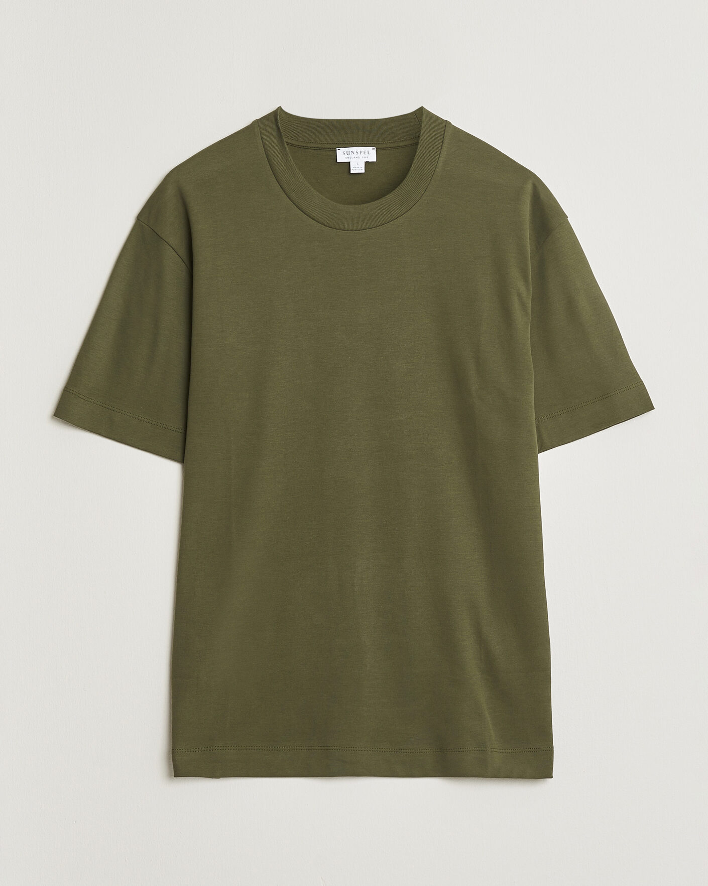 Homme | T-shirts | Sunspel | Heavy Weight Supima Cotton T-Shirt Deep Olive