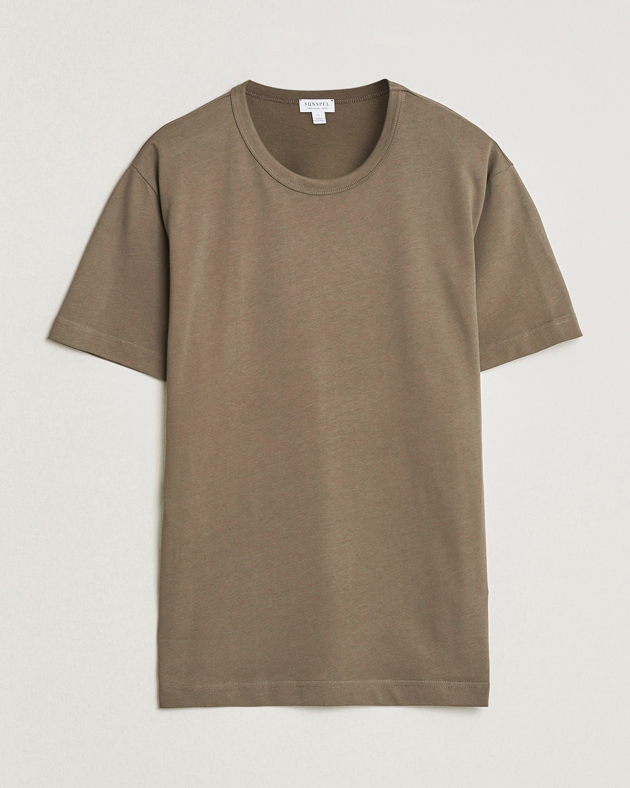 Homme | T-shirts | Sunspel | Single Jersey Supima Cotton T-Shirt Dark Cedar
