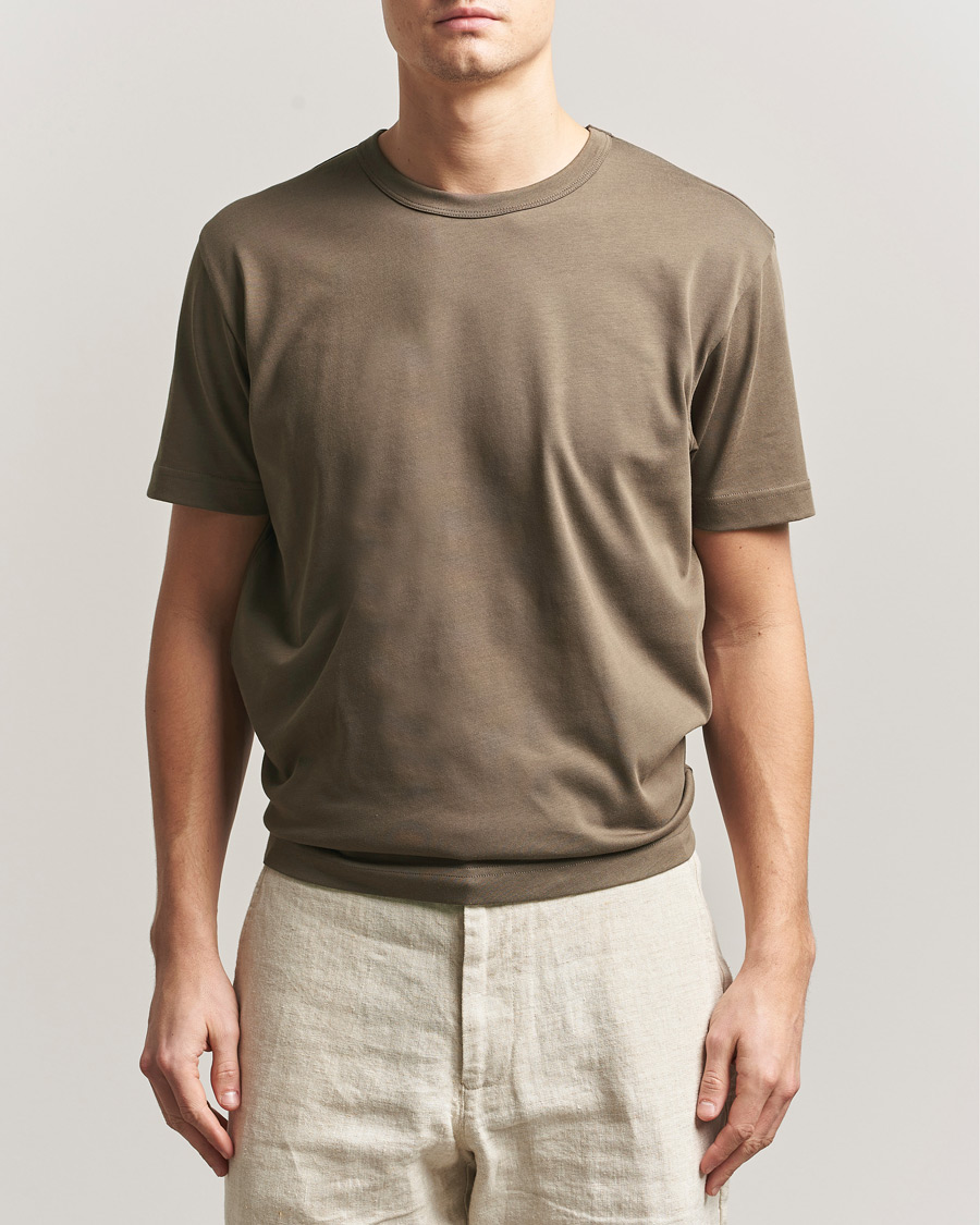 Homme | T-shirts | Sunspel | Single Jersey Supima Cotton T-Shirt Dark Cedar