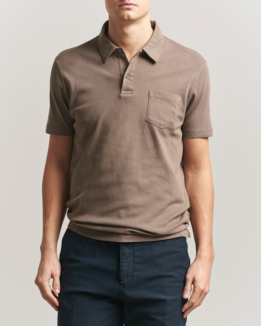 Homme | Polos | Sunspel | Riviera Polo Shirt Dark Cedar