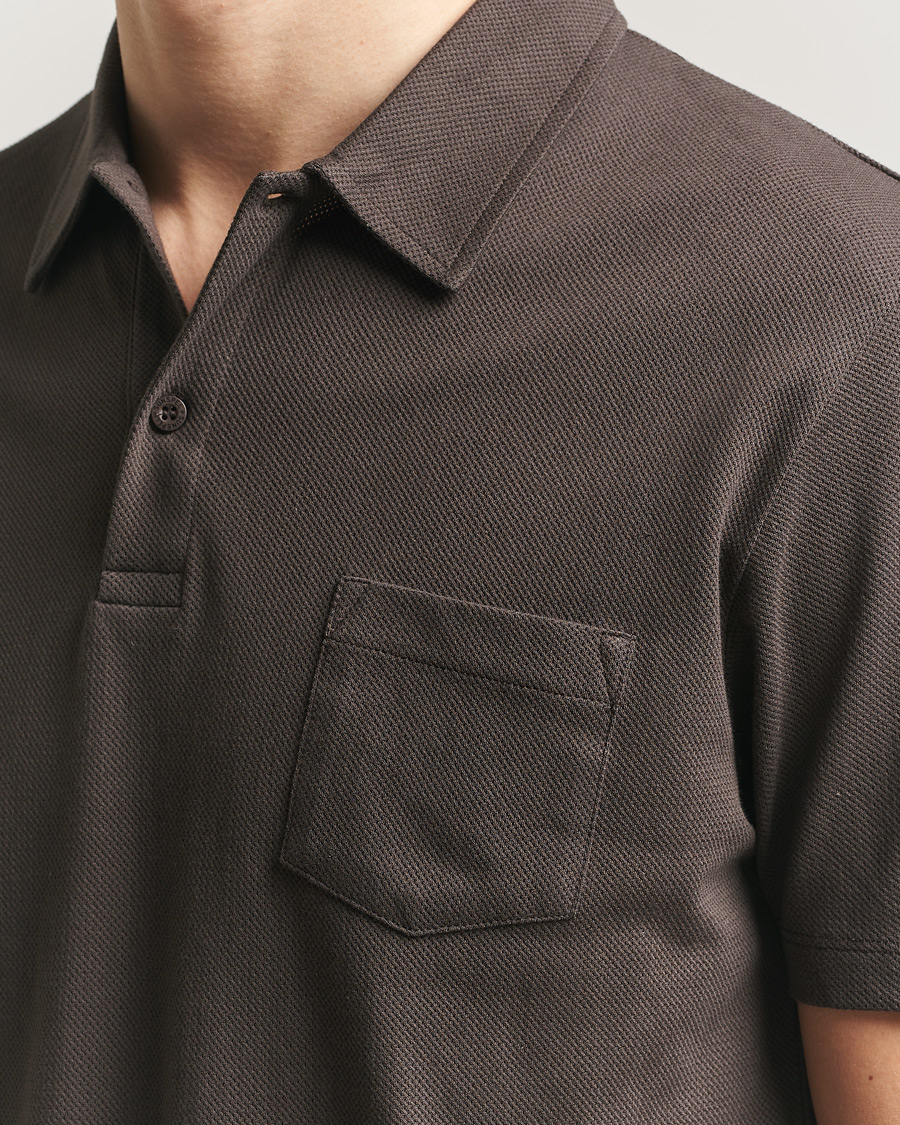 Homme | Polos | Sunspel | Riviera Polo Shirt Dark Chocolate
